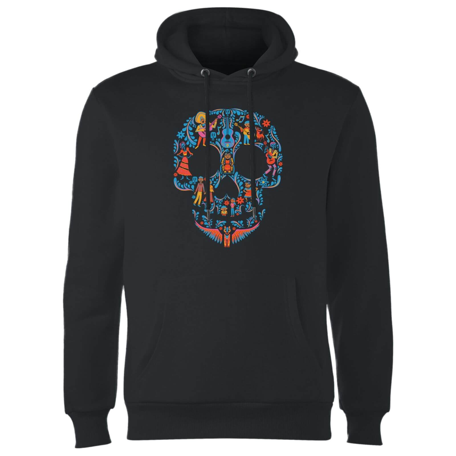 Coco Skull Pattern Hoodie - Black - S