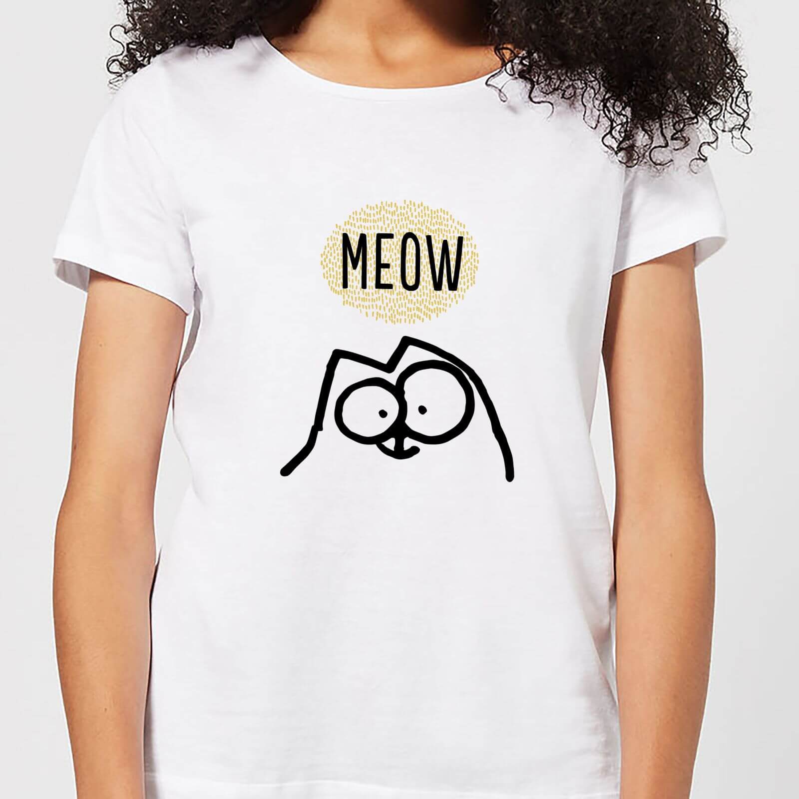 T-Shirt Femme Chat Miaou Meow Simon's Cat - Blanc - M - Blanc