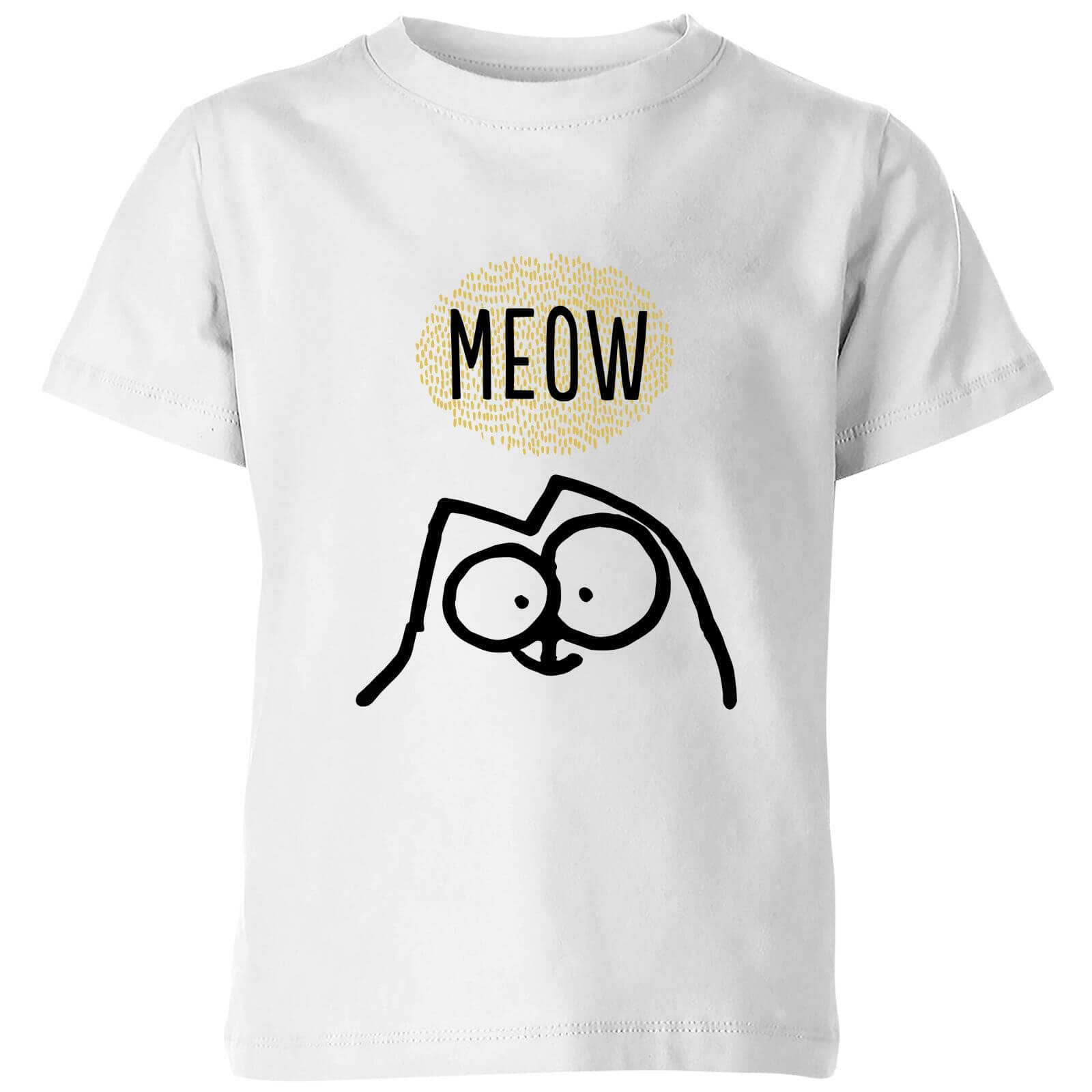 T-Shirt Enfant Chat Miaou Meow Simon's Cat - Blanc - 5-6 ans - Blanc