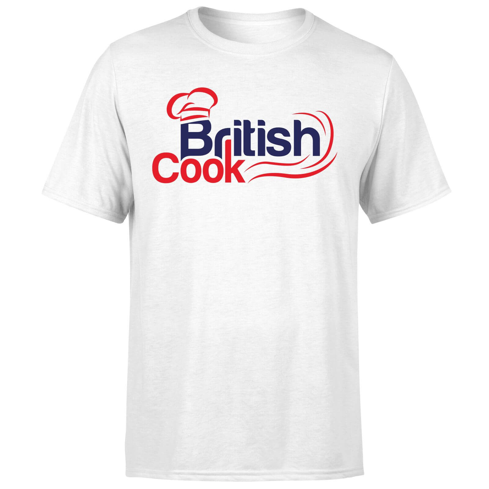 British Cook Red Mens T Shirt White S White