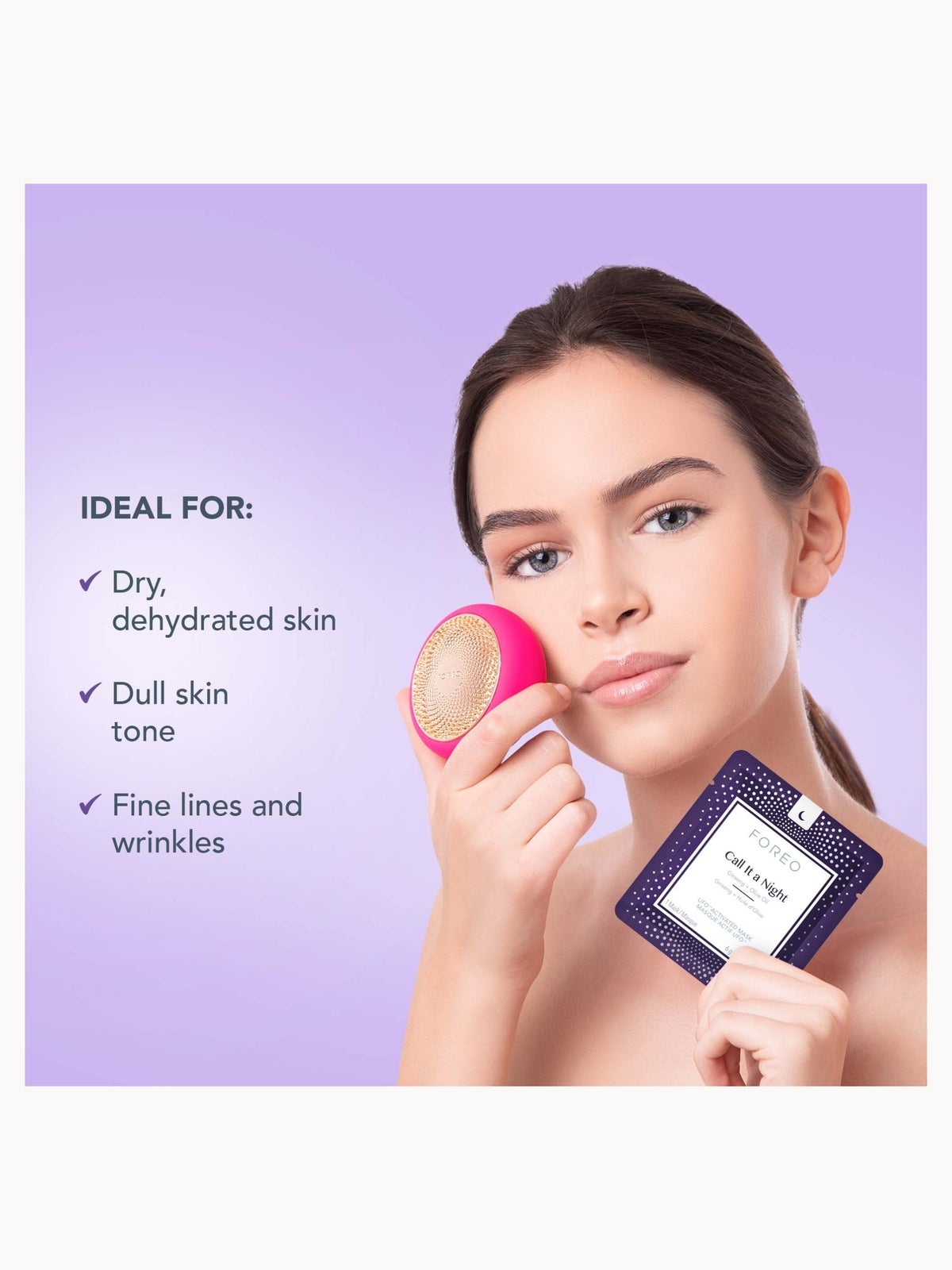 FOREO Call it a Night UFO/UFO Mini Nourishing and Revitalising Face Mask (7 Pack) 4