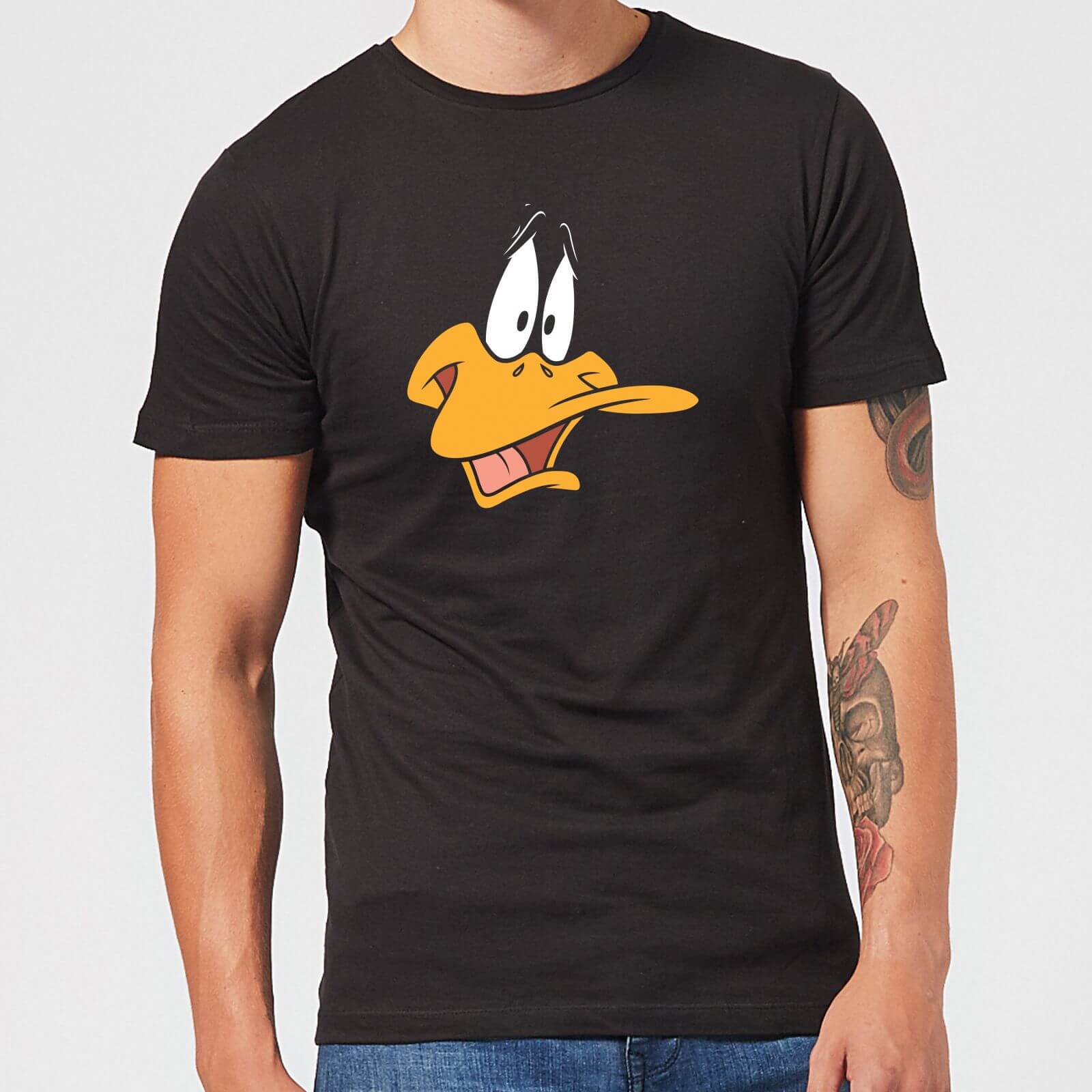 Looney Tunes Daffy Duck Face Men's T-Shirt - Black - 3XL - Black