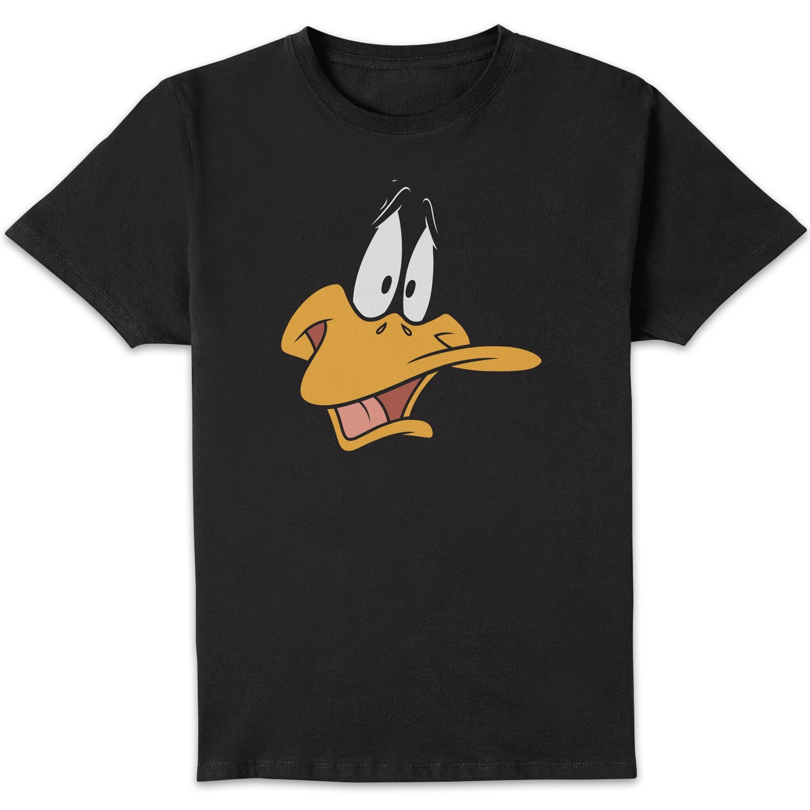 Image of Looney Tunes Daffy Duck Face Men's T-Shirt - Black - 3XL
