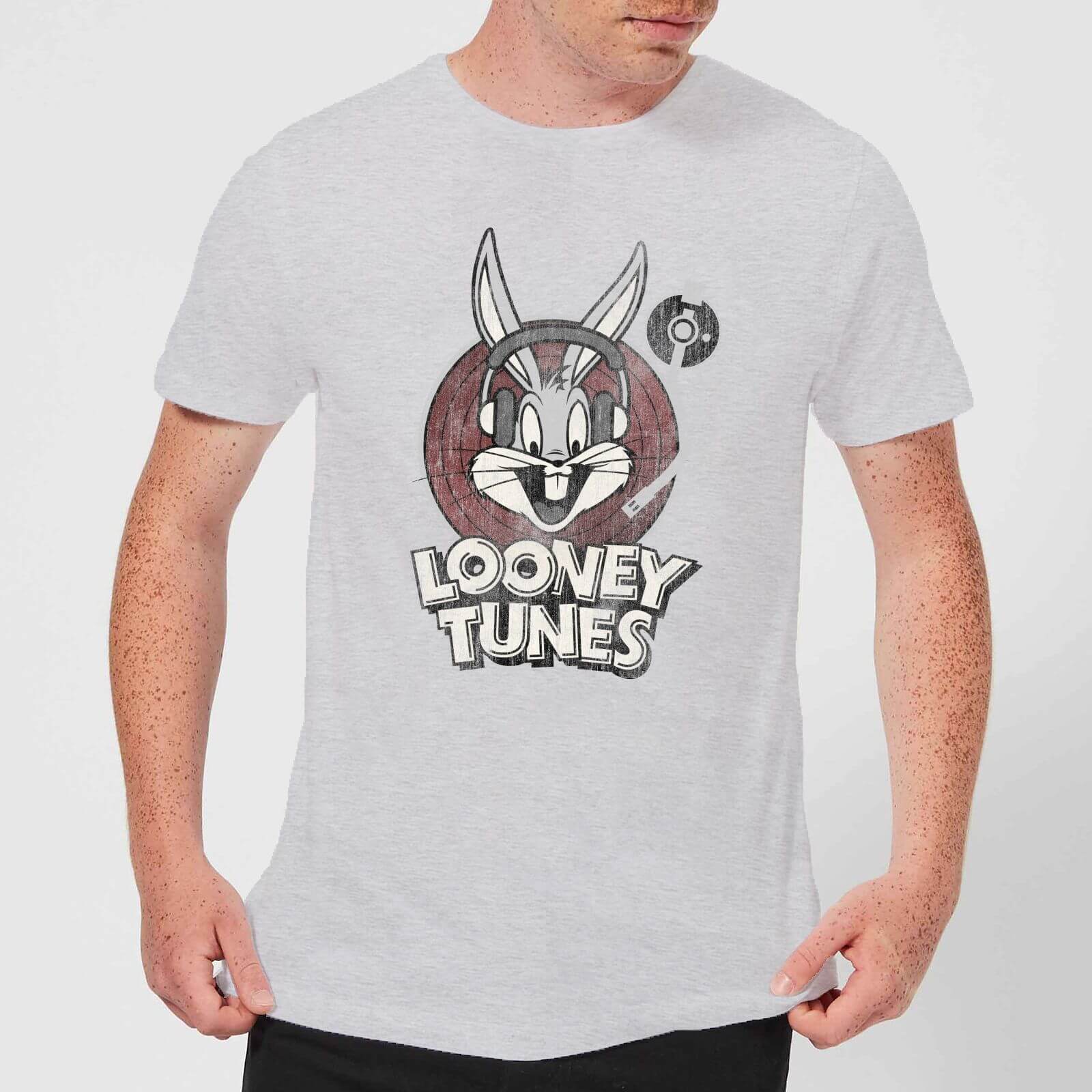 Looney Tunes Bugs Bunny Circle Logo Men's T-Shirt - Grey - 3XL - Grey