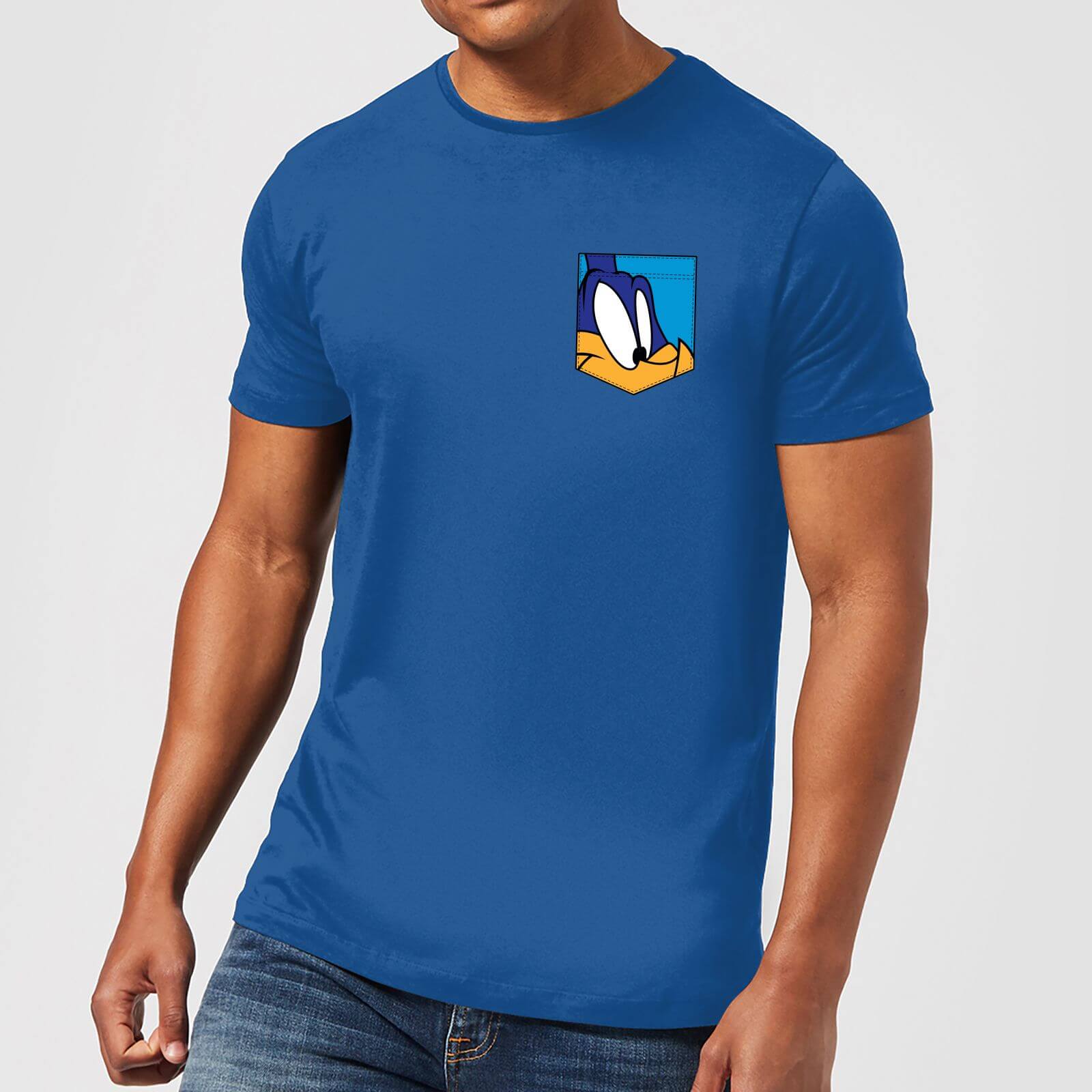

Looney Tunes Roadrunner Face Faux Pocket Men's T-Shirt - Royal Blue - M