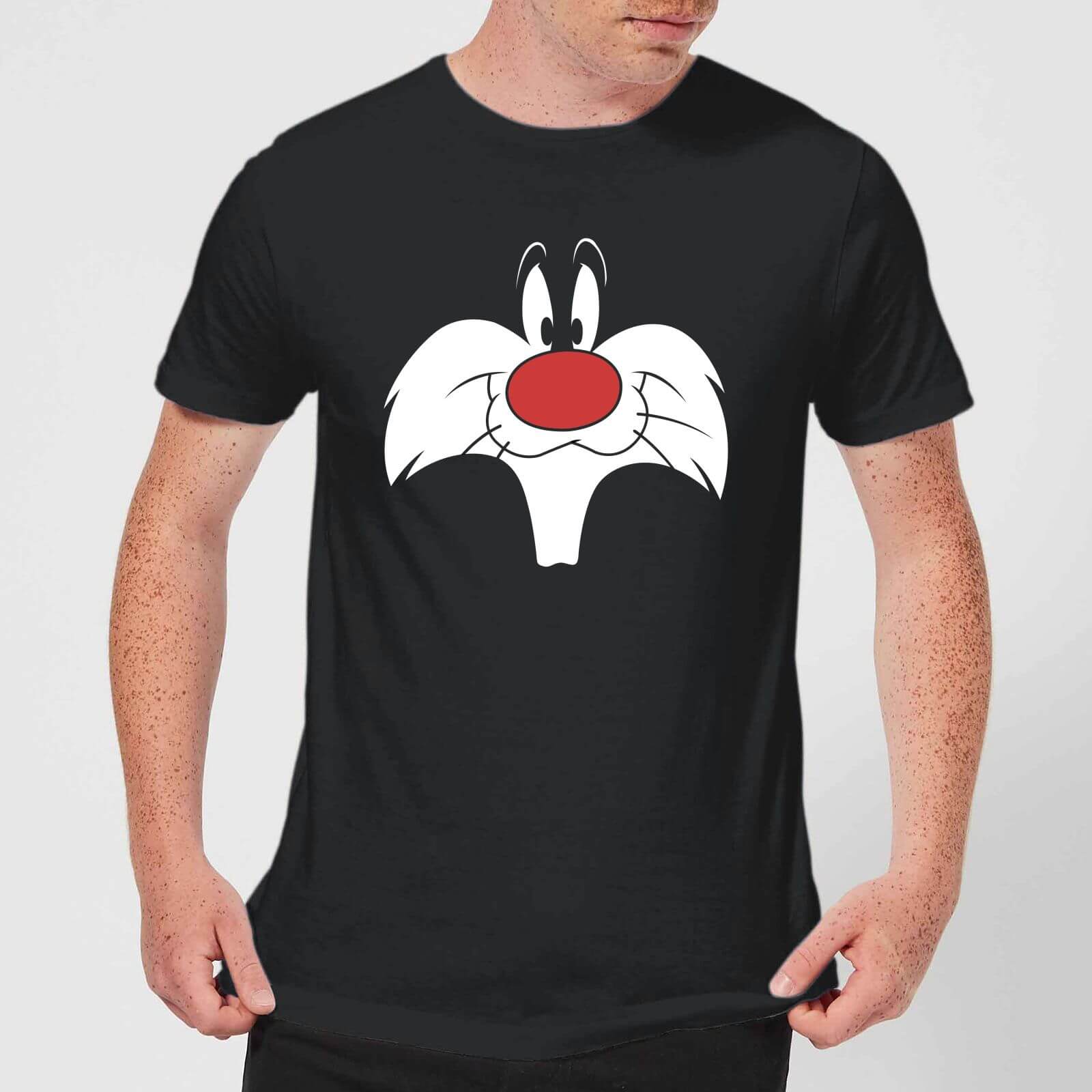 Looney Tunes Sylvester Face T-shirt - Zwart - 3XL