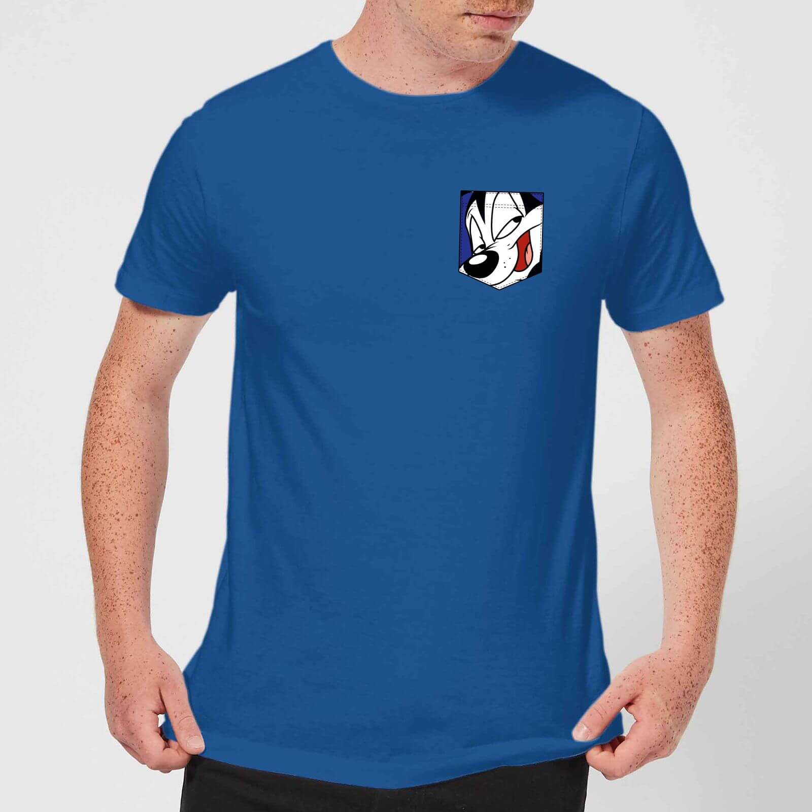 T-Shirt Homme Pepe le putois Fausse Poche Looney Tunes - Bleu Roi - S - Royal Blue