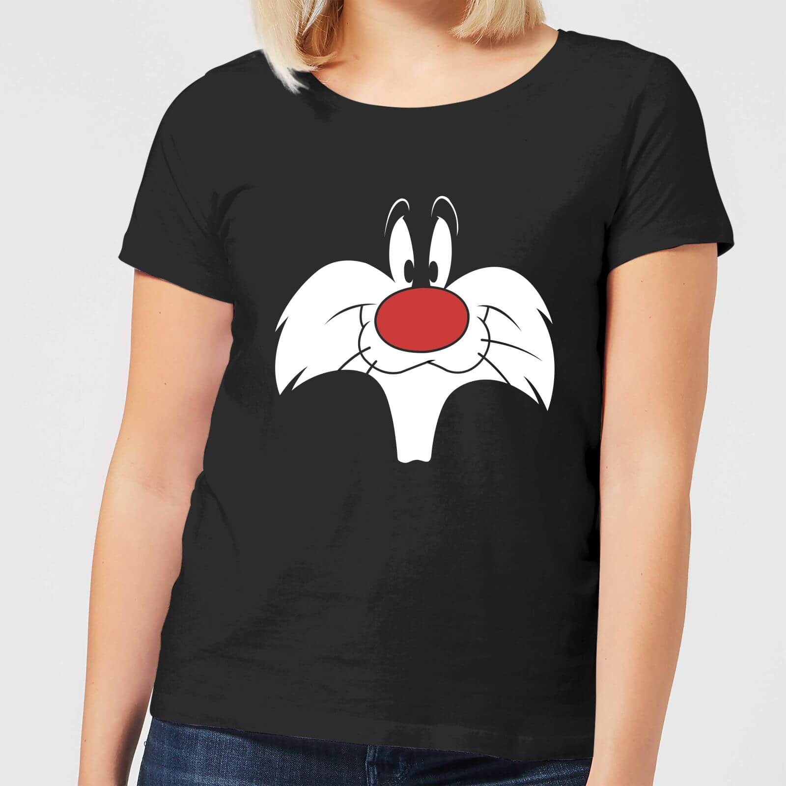 Looney Tunes Sylvester Big Face Women's T-Shirt - Black - 4XL - Black