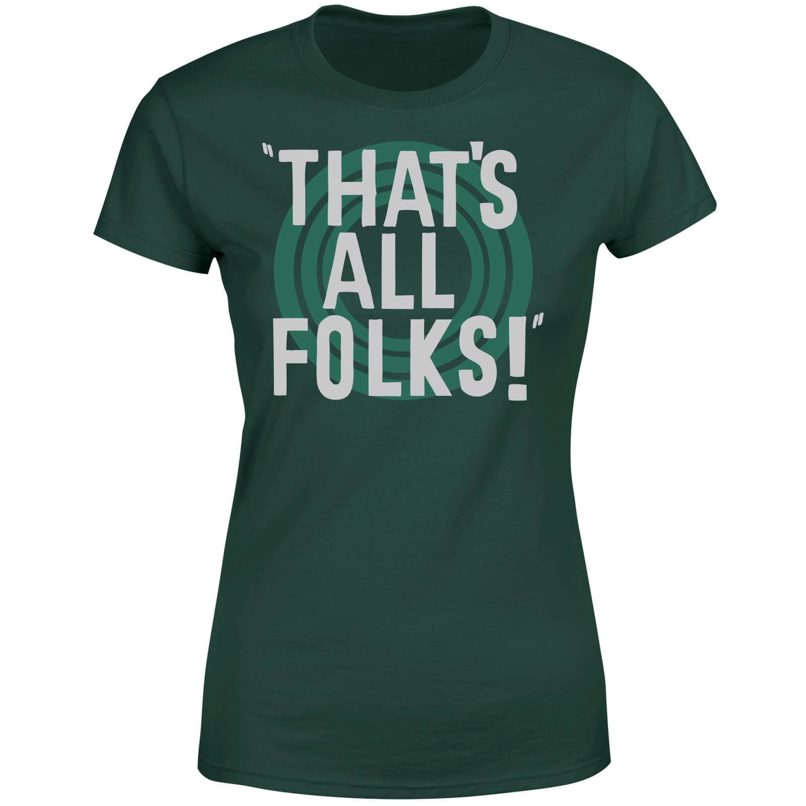 

Looney Tunes That's All Folks Women's T-Shirt - Forest Green - XXL