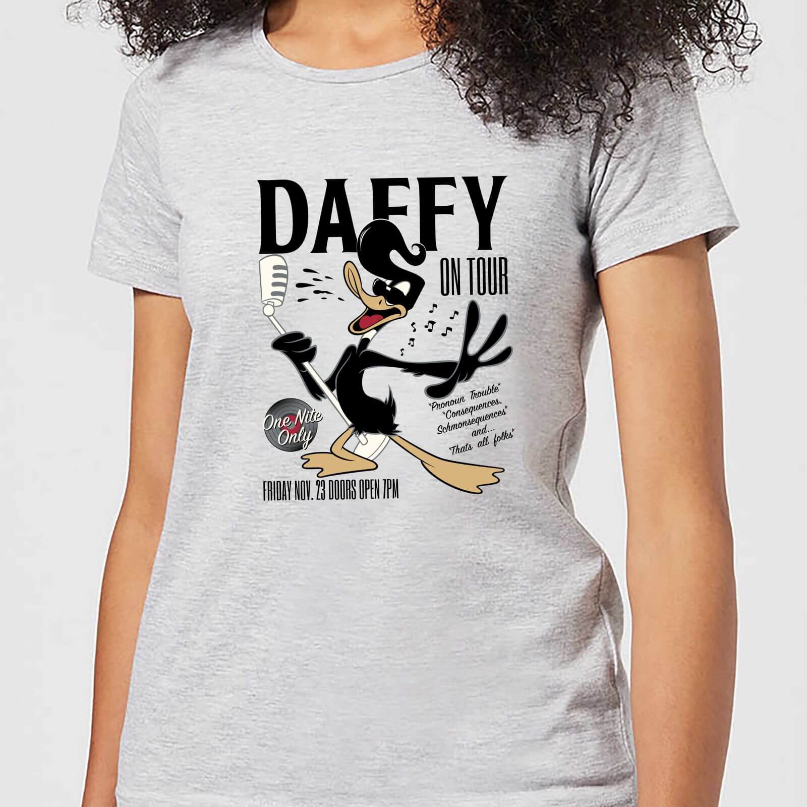 Looney Tunes Daffy Concert Women's T-Shirt - Grey - 3XL - Grey