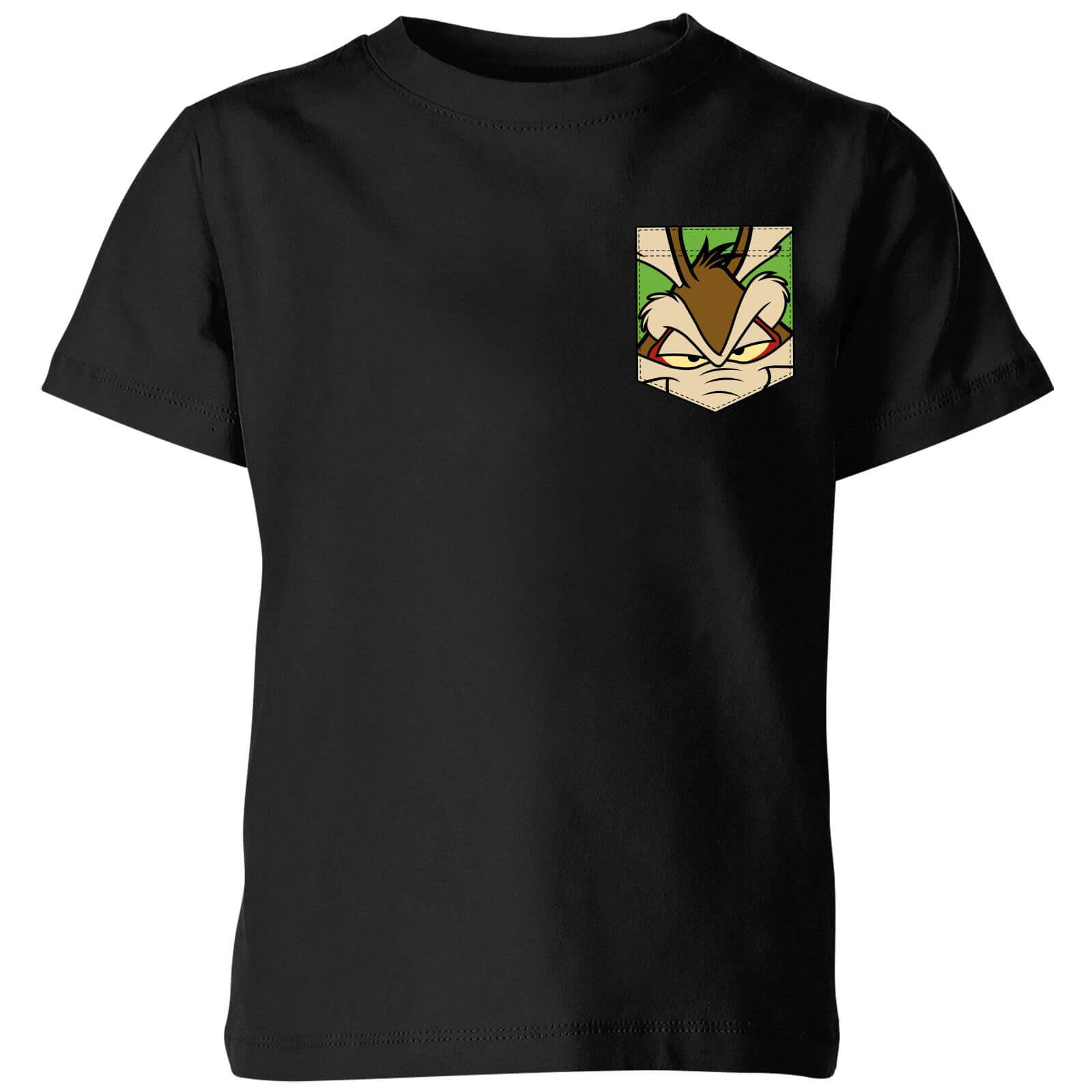 

Looney Tunes Wile E Coyote Face Faux Pocket Kids' T-Shirt - Black - 3-4 Anni