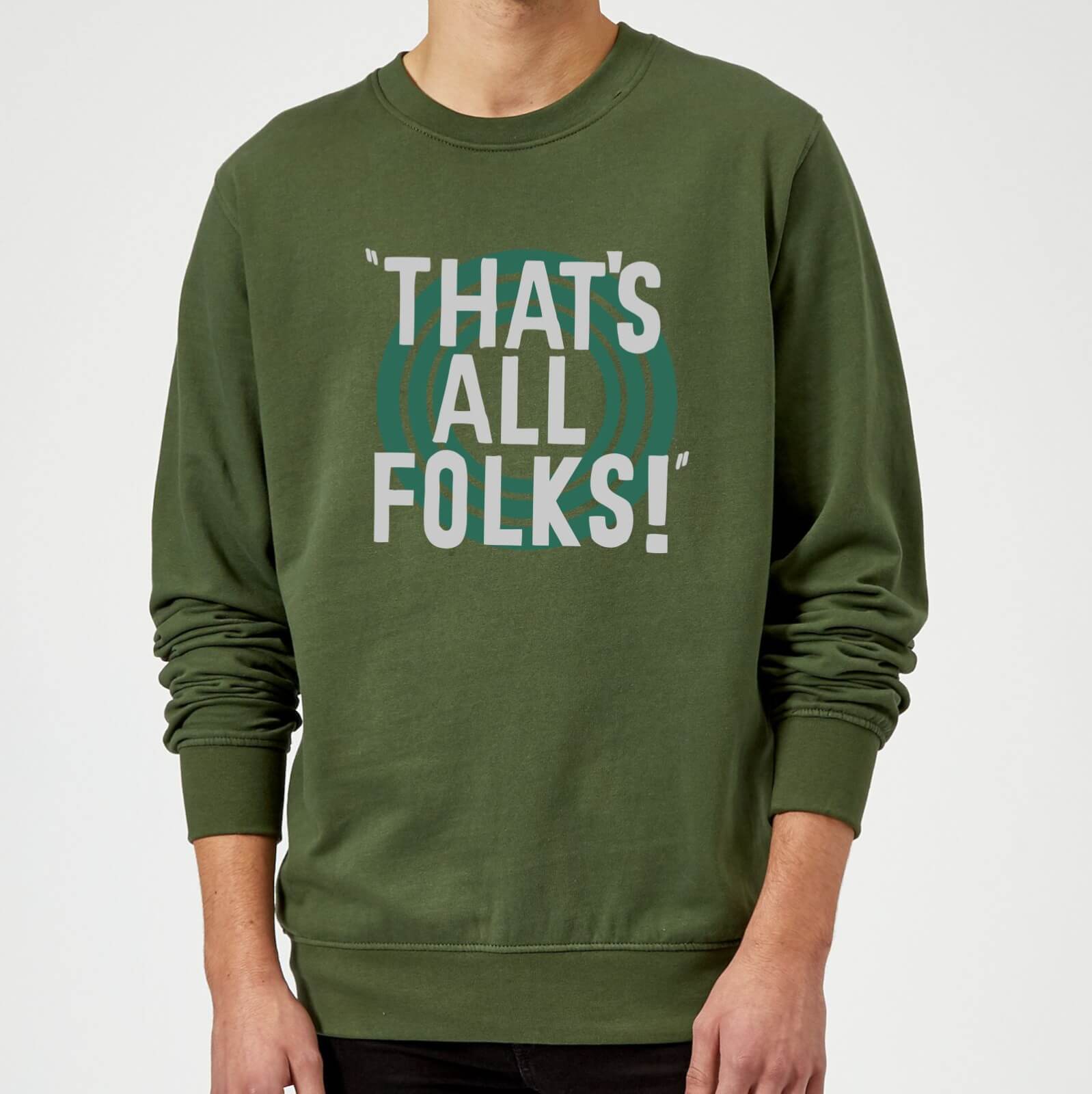 

Looney Tunes That's All Folks Sweatshirt - Forest Green - XXL - Forest Green
