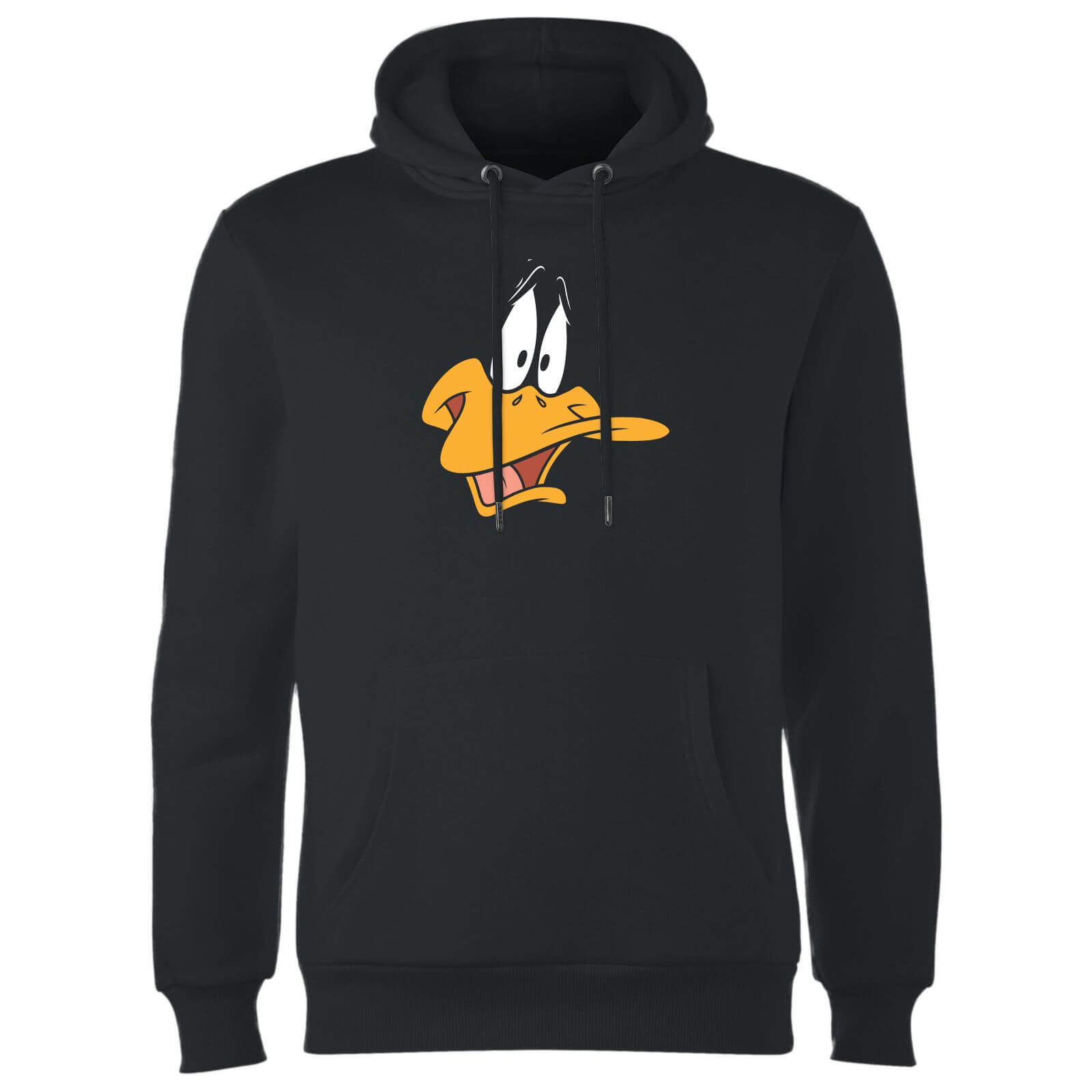 Looney Tunes Daffy Duck Face Hoodie - Black - S