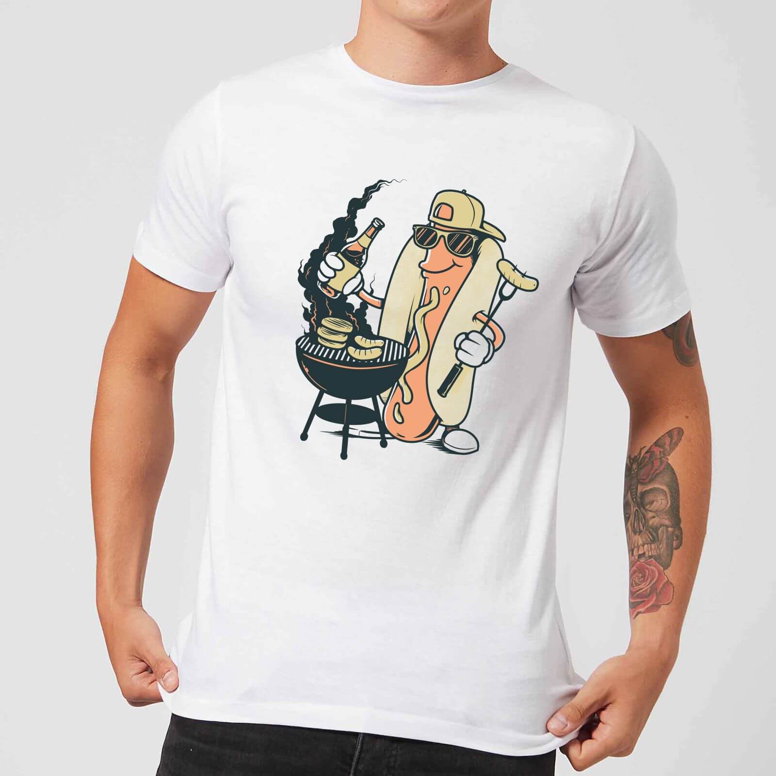 Hot Dog Grilling Men's T-Shirt - White - 3XL - White