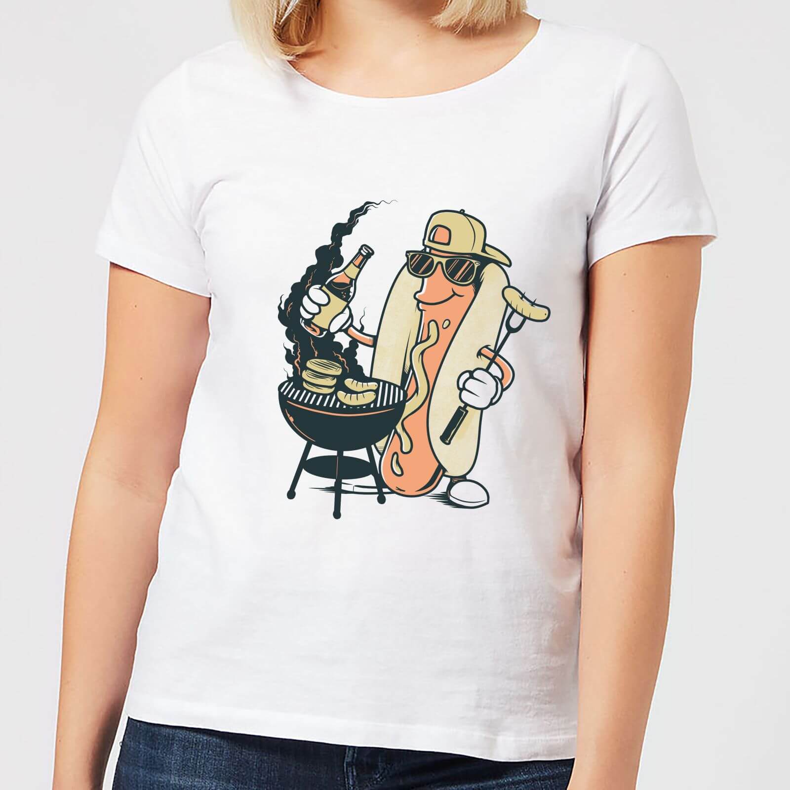 Hot Dog Grilling Women's T-Shirt - White - 4XL - White
