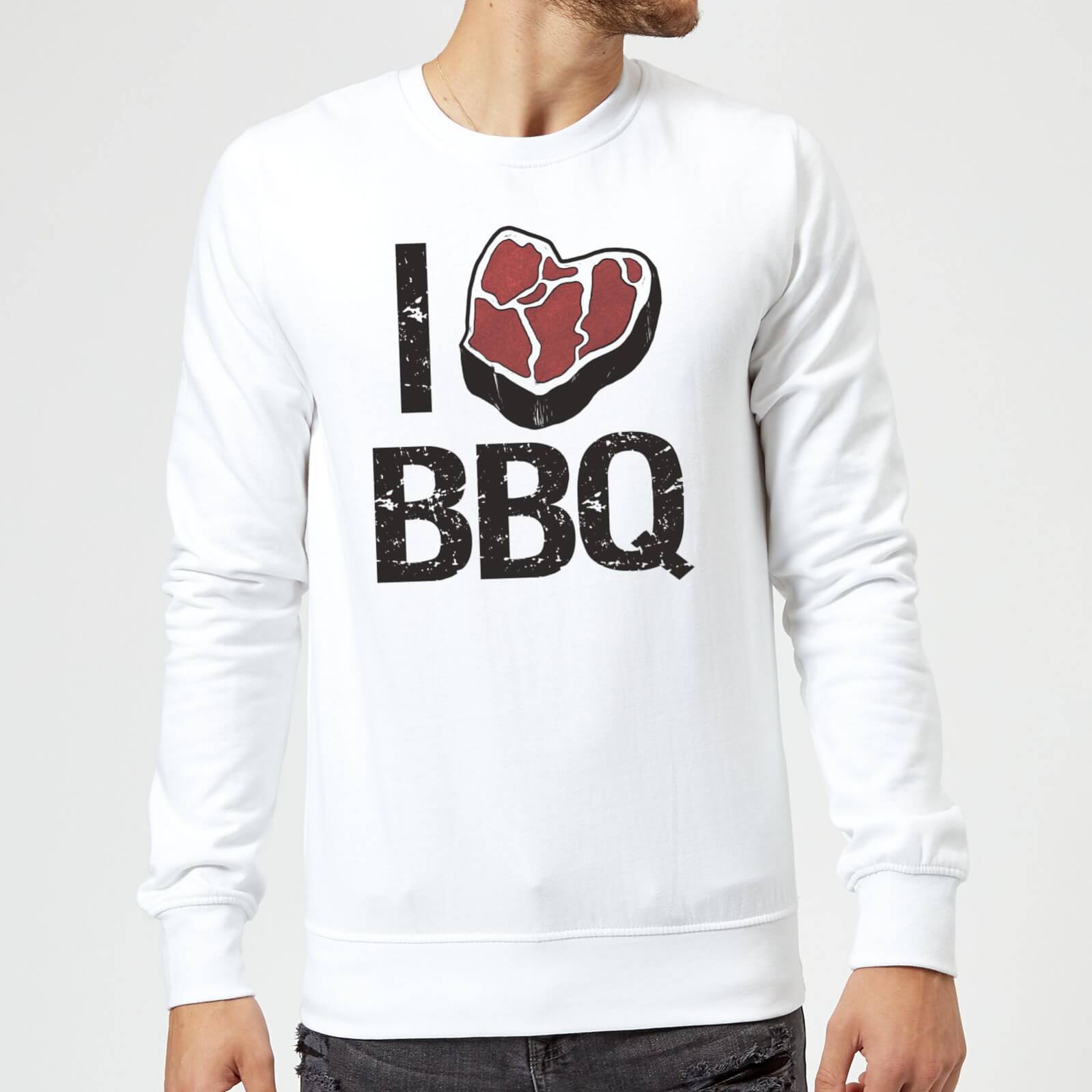 I Love BBQ Sweatshirt - White - XL - White