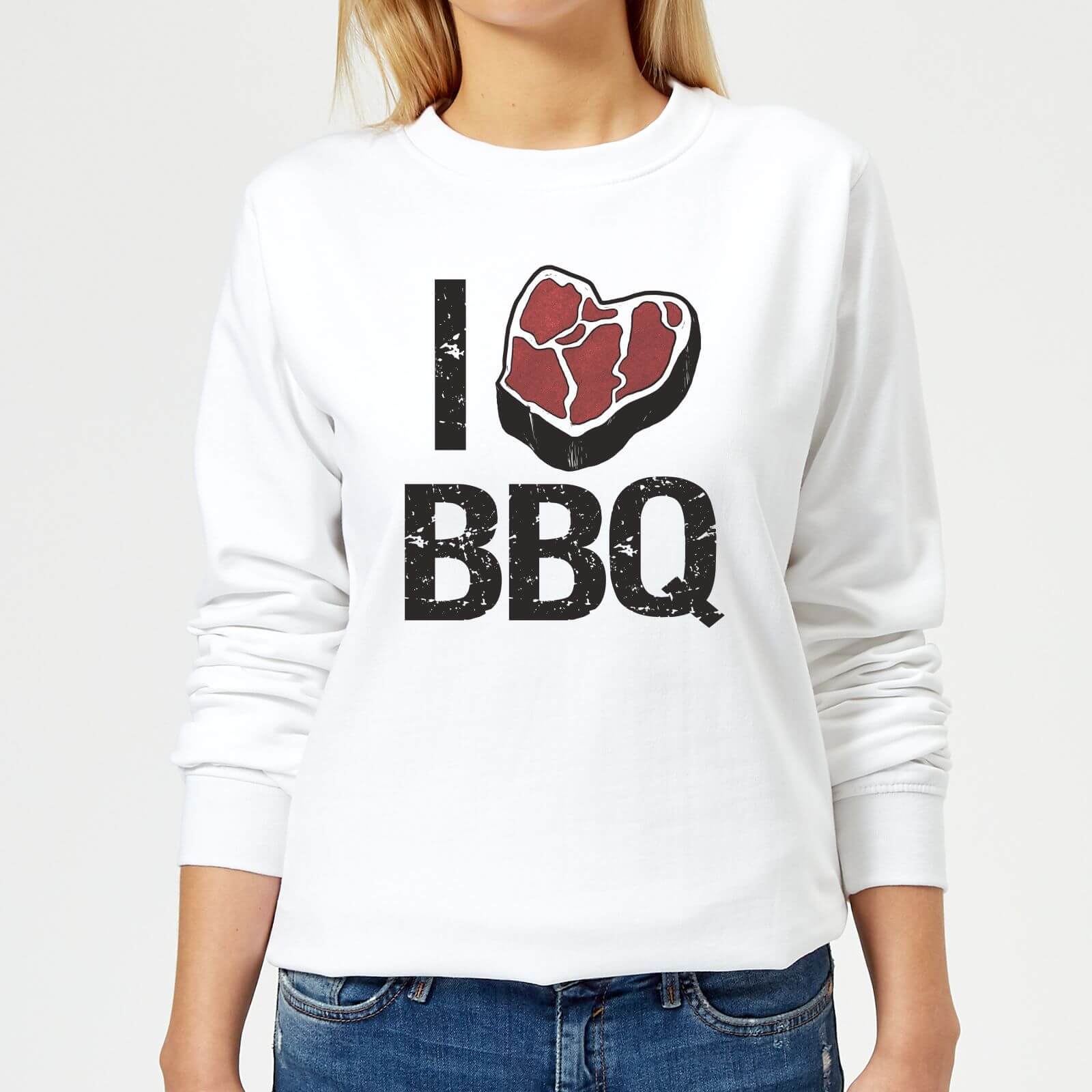 I Love BBQ Women's Sweatshirt - White - XS - White