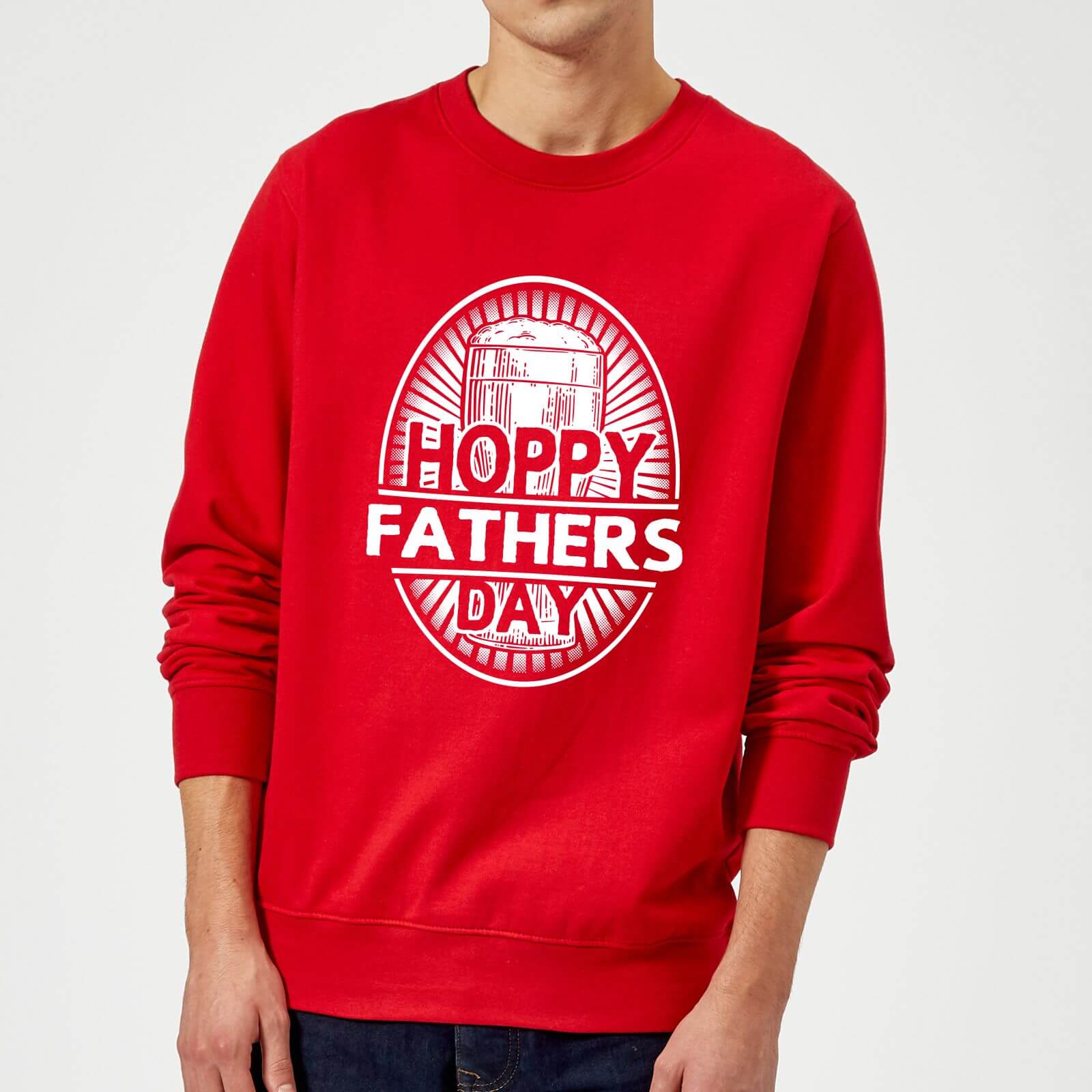 Hoppy Fathers Day Sweatshirt - Red - M - Red