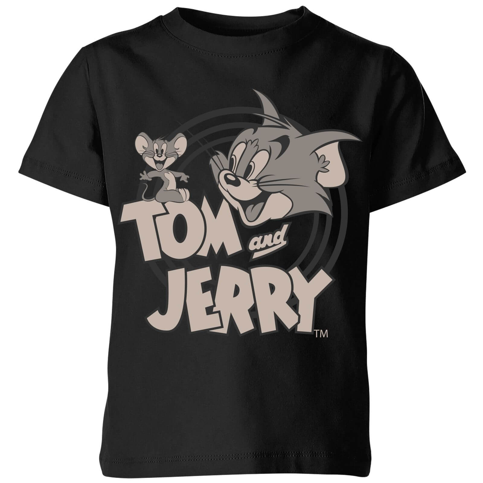 Tom & Jerry Circle Kids' T-Shirt - Black - 9-10 Years