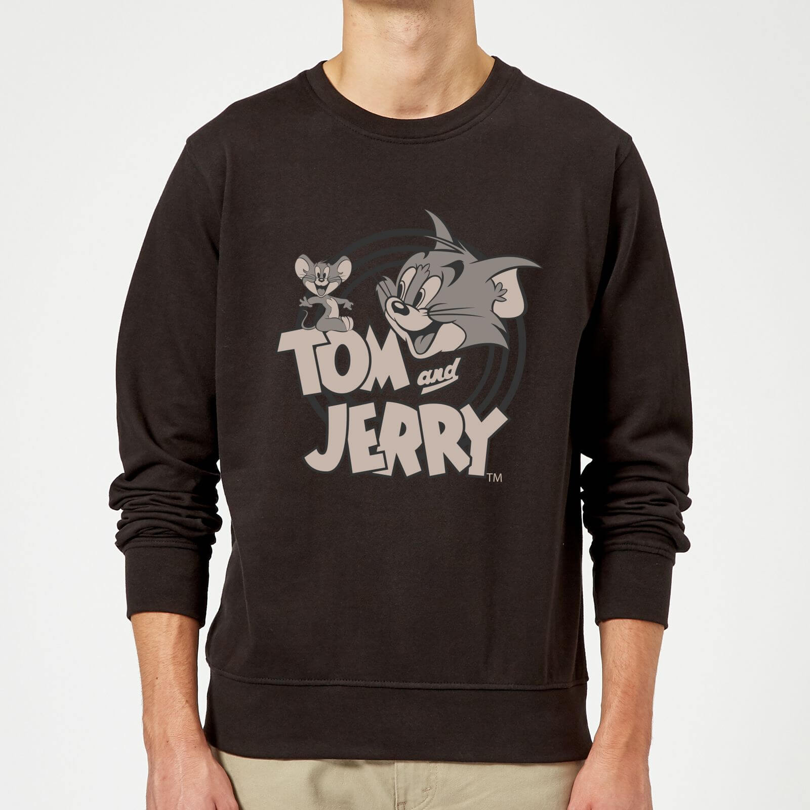 Tom & Jerry Circle Sweatshirt - Black - S