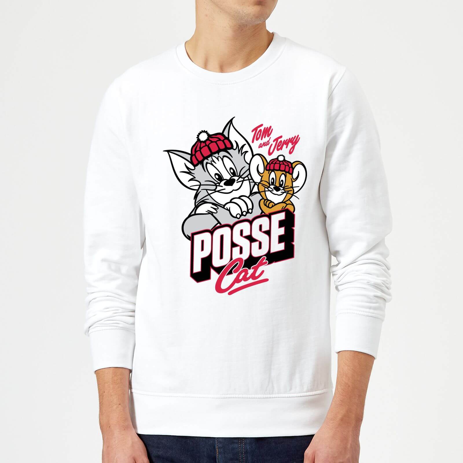 Tom & Jerry Posse Cat Sweatshirt - White - M - White