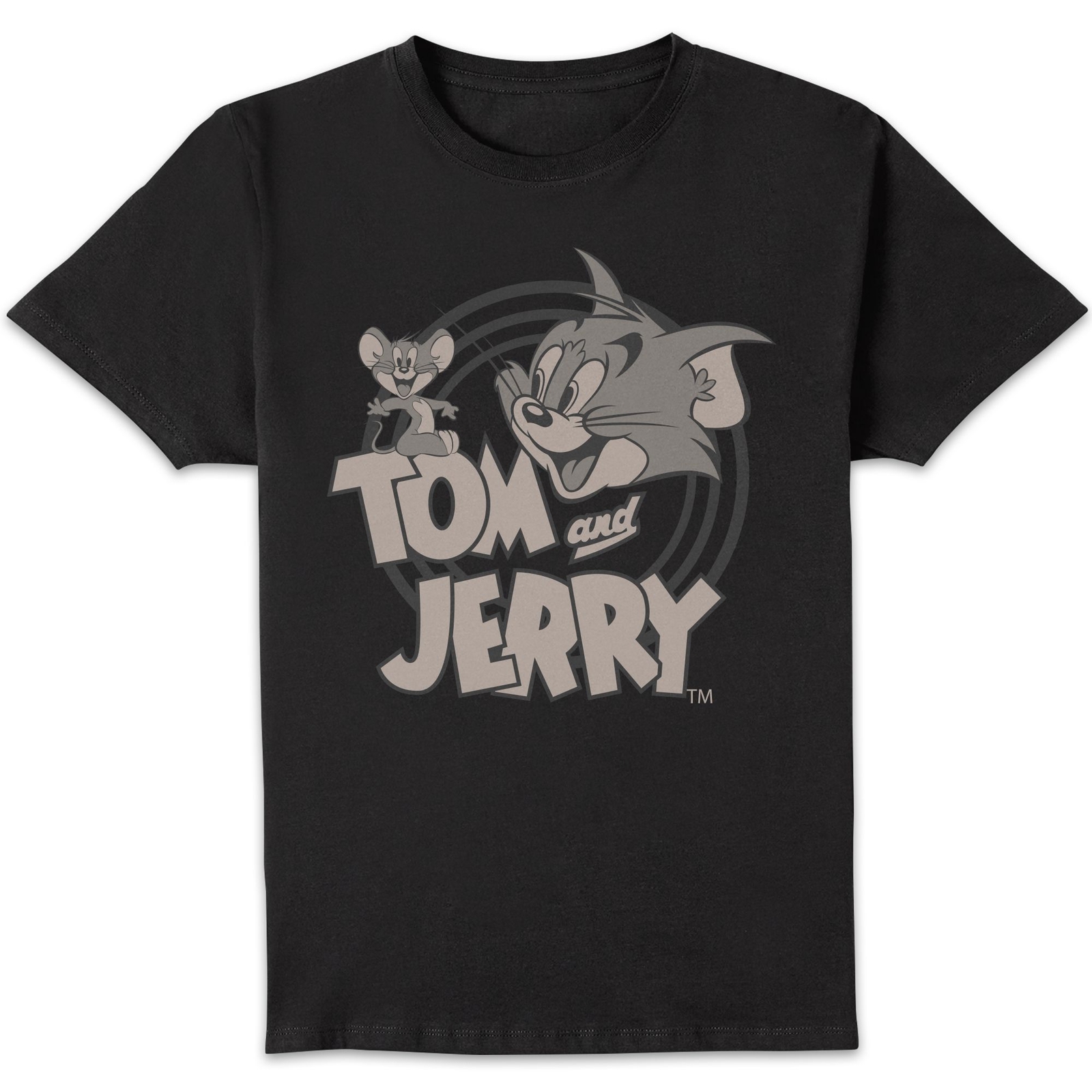 Tom & Jerry Circle Men's T-Shirt - Black - S