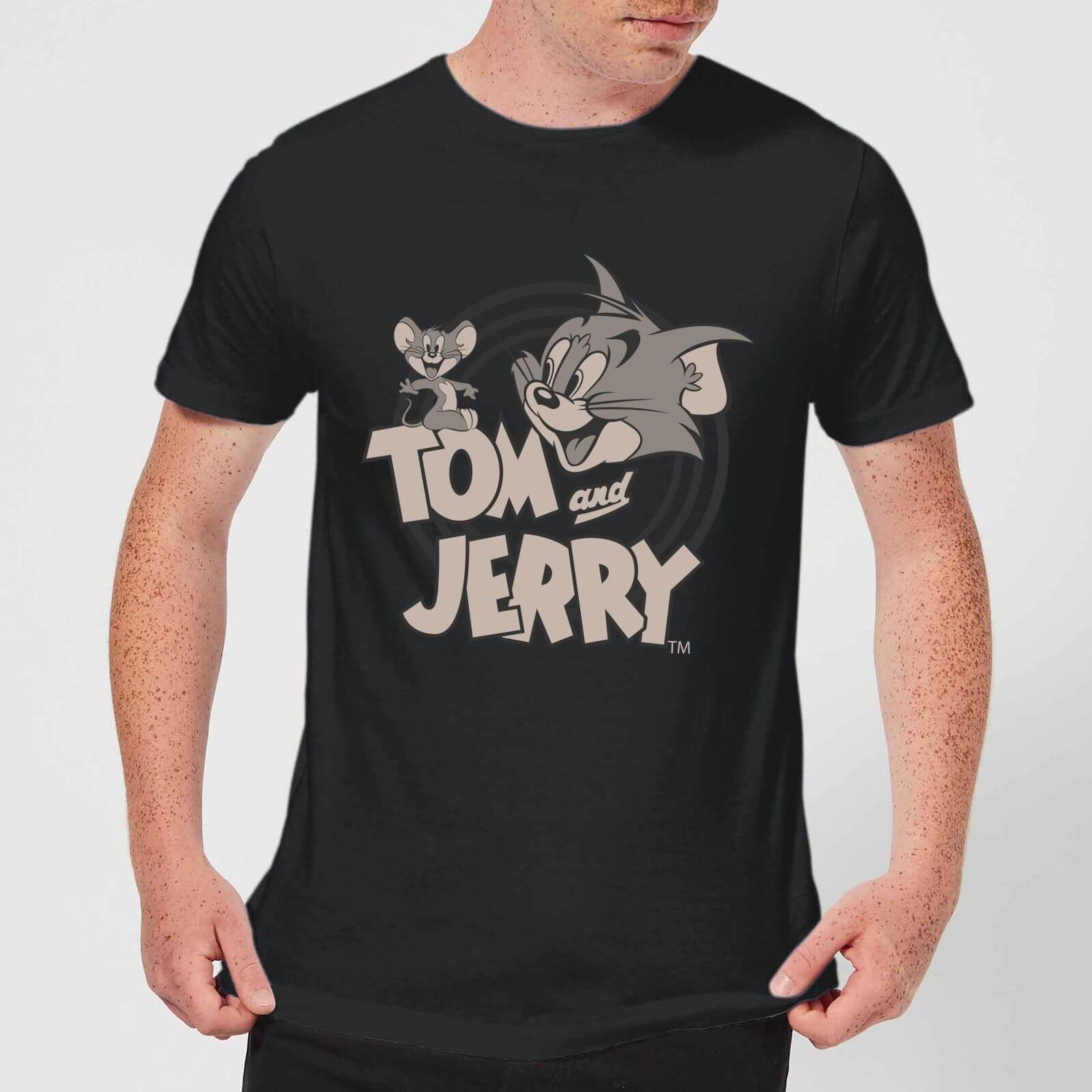 Tom & Jerry Circle Men's T-Shirt - Black - 3XL