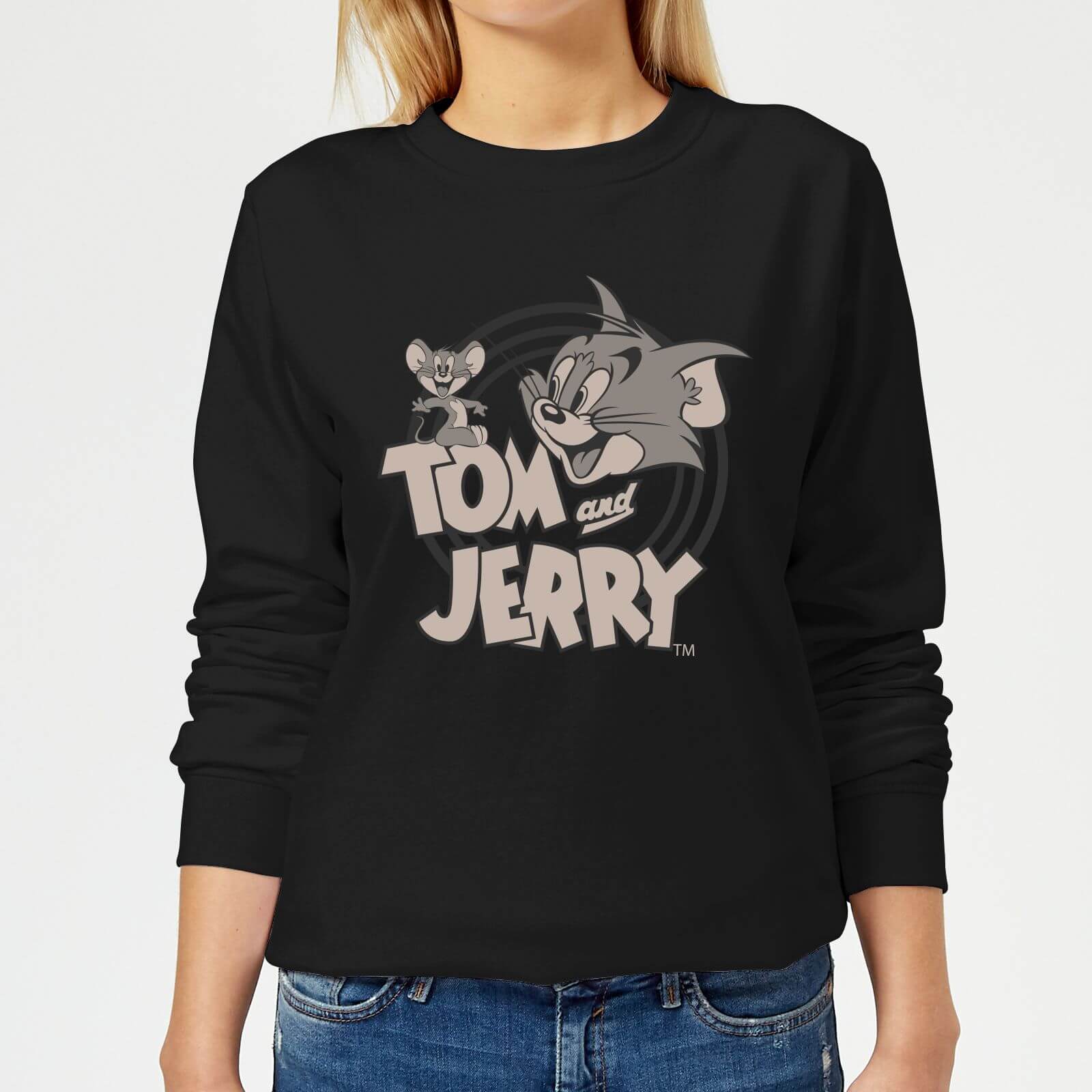 Tom & Jerry Circle Women's Sweatshirt - Black - XS