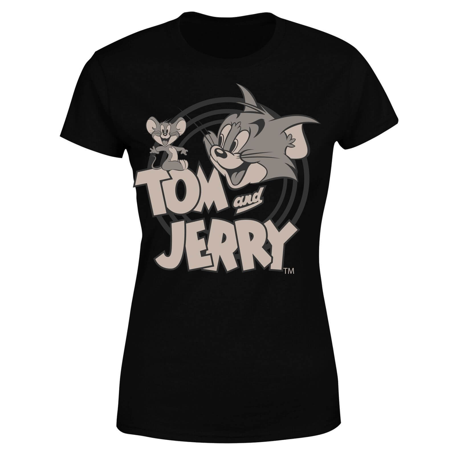 Tom & Jerry Circle Women's T-Shirt - Black - S
