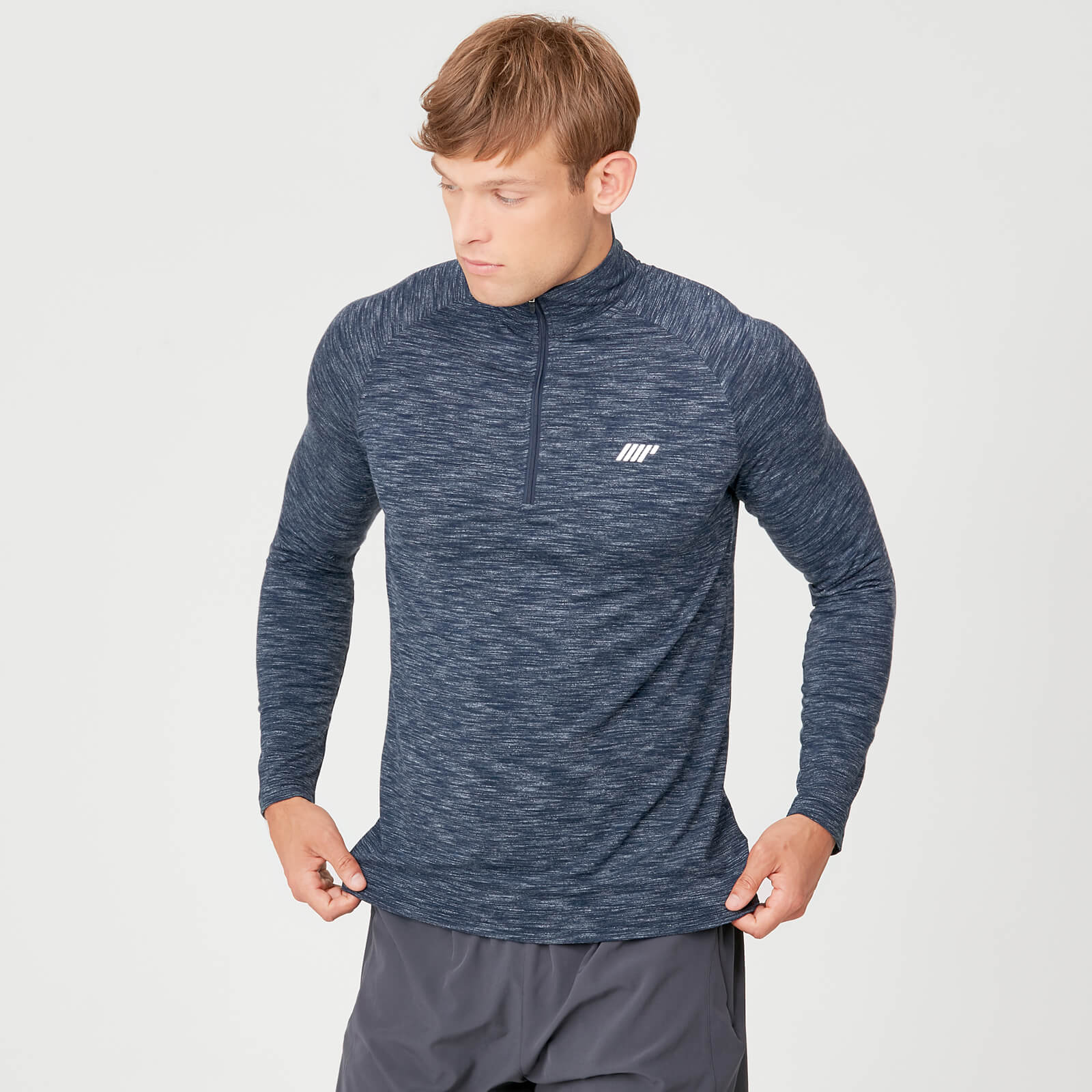 Maglia Performance con cerniera 1/4 - Blu nautico - M