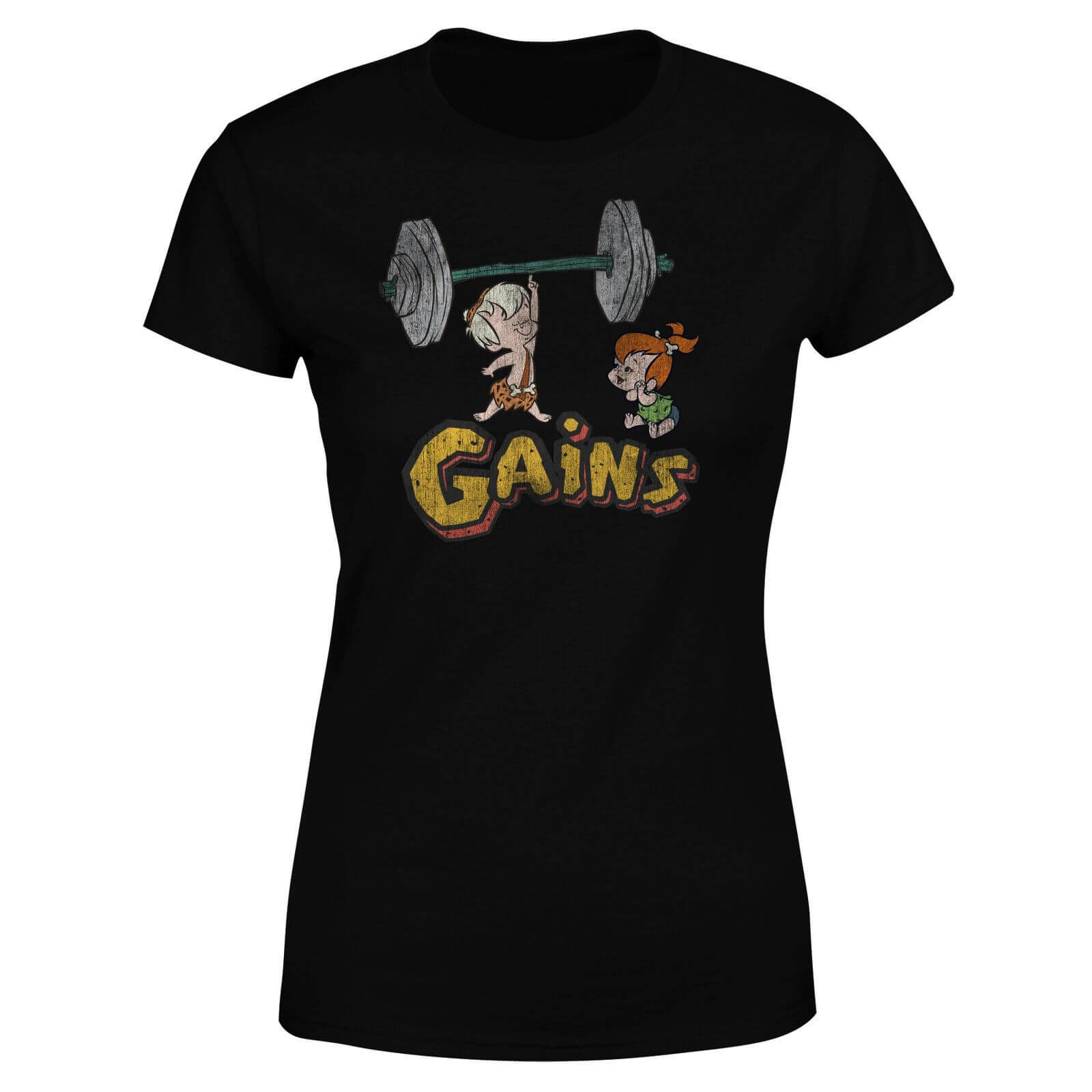 The Flintstones Distressed Bam Bam Gains Women's T-Shirt - Black - 4XL - Black