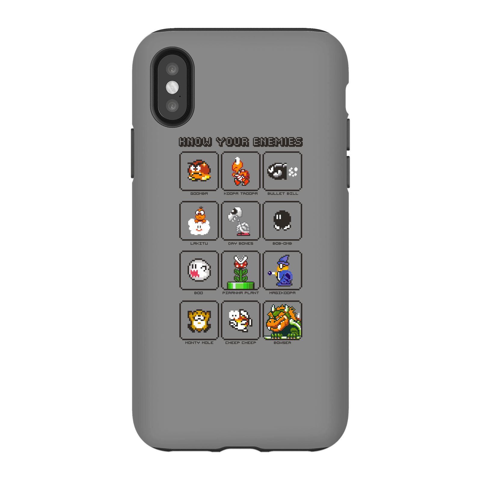 Nintendo Super Mario Know Your Enemies Phone Case - iPhone X - Tough Case - Matte