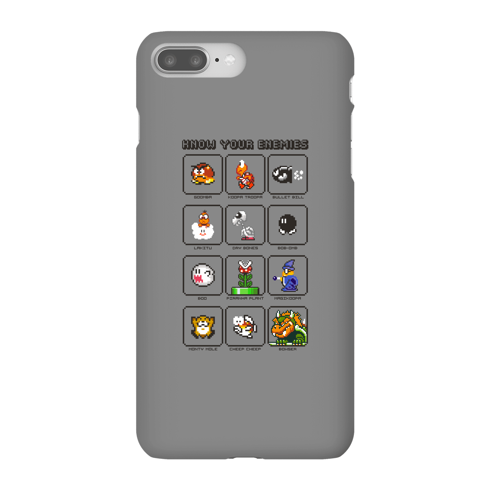 Nintendo Super Mario Know Your Enemies Phone Case - iPhone 8 Plus - Snap Case - Gloss