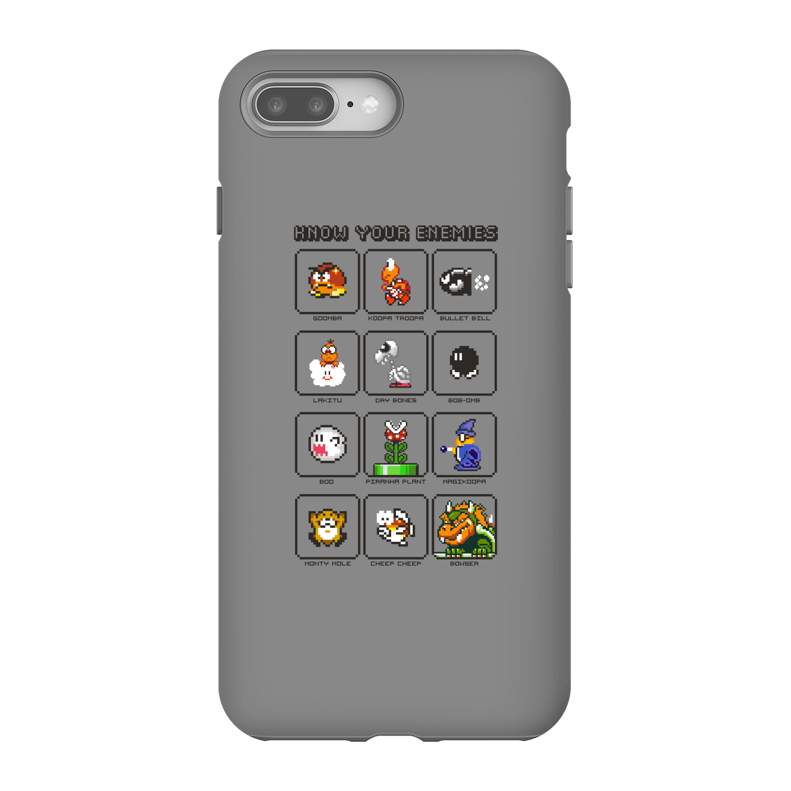 Nintendo Super Mario Know Your Enemies Phone Case - iPhone 8 Plus - Tough Case - Gloss