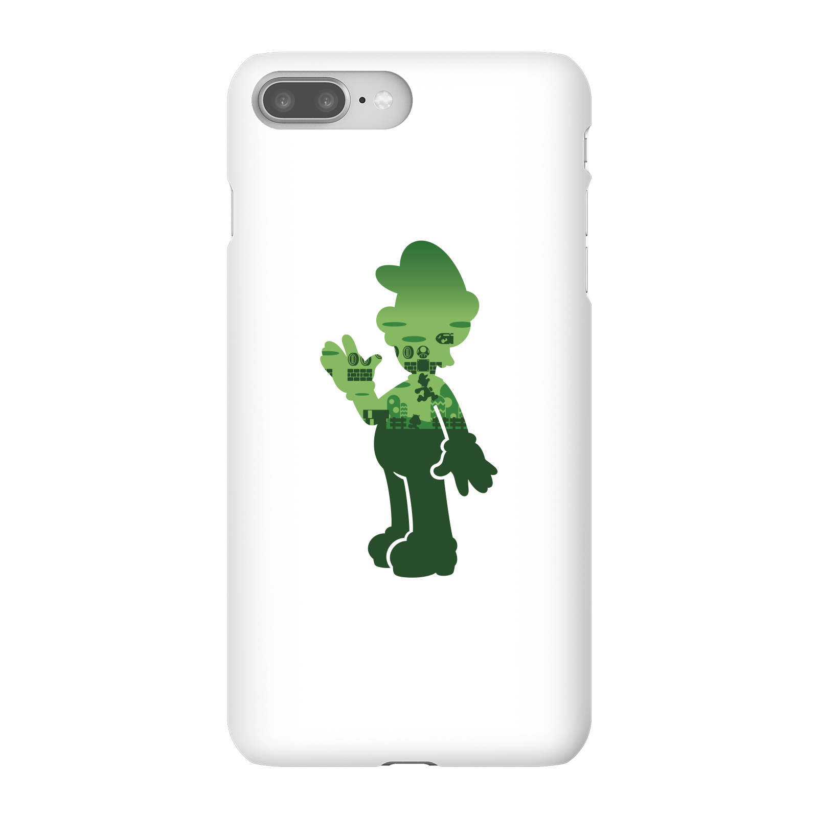 Nintendo Super Mario Luigi Silhouette Phone Case - iPhone 8 Plus - Snap Case - Matte