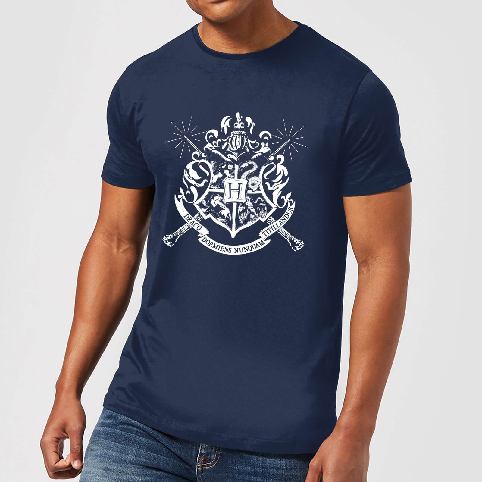 t-shirt harry potter hogwarts house crest - navy - uomo - s