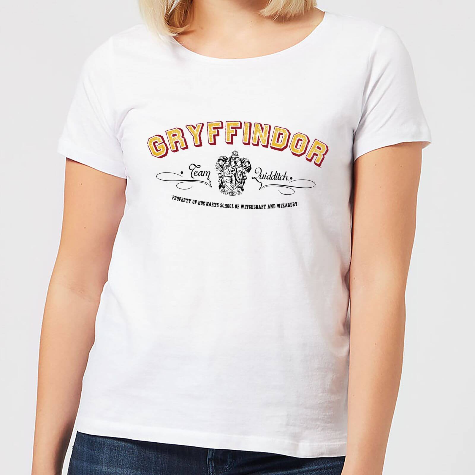 t-shirt harry potter grifondoro team quidditch - bianco - donna - xl