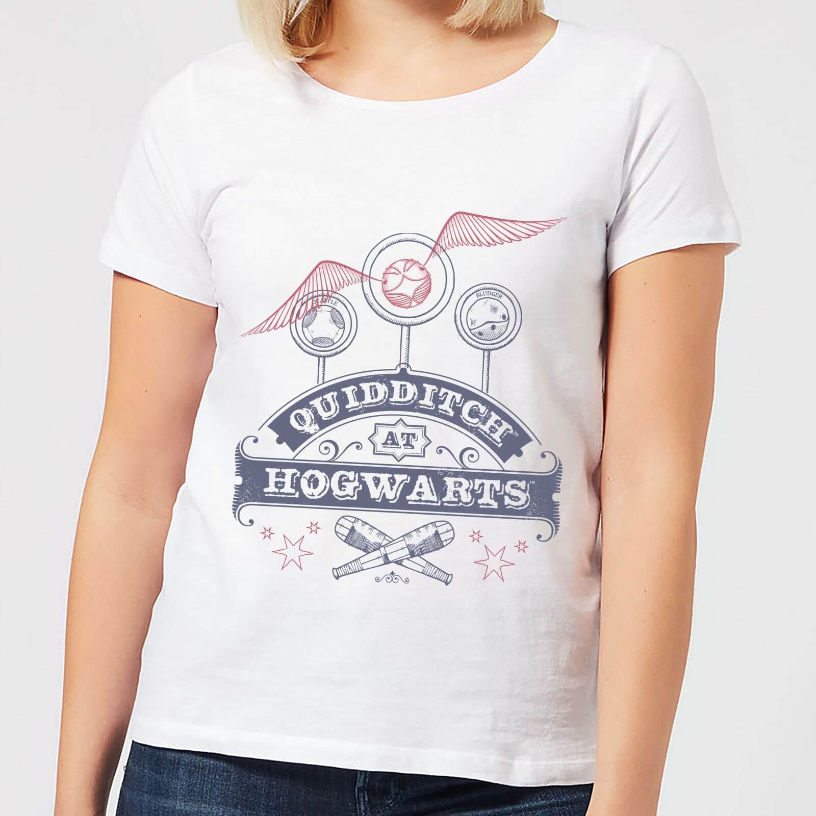 

T-Shirt Harry Potter Quidditch At Hogwarts - Bianco - Donna - S