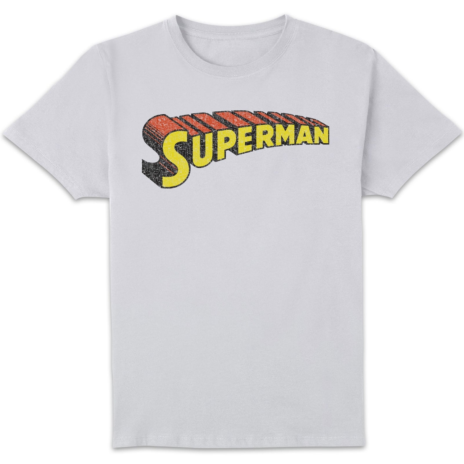 DC Superman Telescopic Crackle Logo Men's T-Shirt - White - XXL