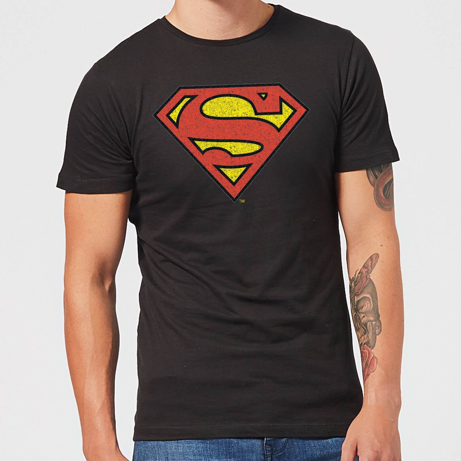 Originals Official Superman Crackle Logo Herren T-Shirt - Schwarz - 4XL