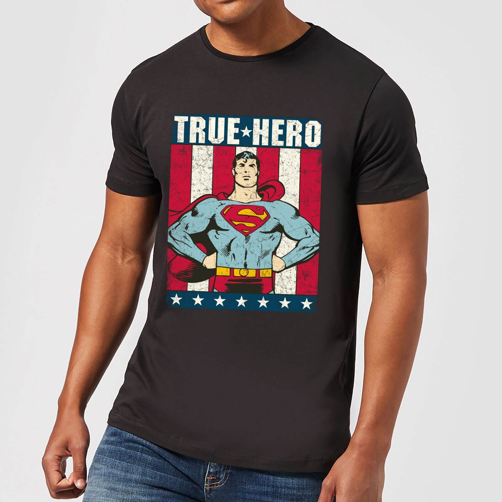 DC Originals Superman True Hero Herren T-Shirt - Schwarz - 3XL
