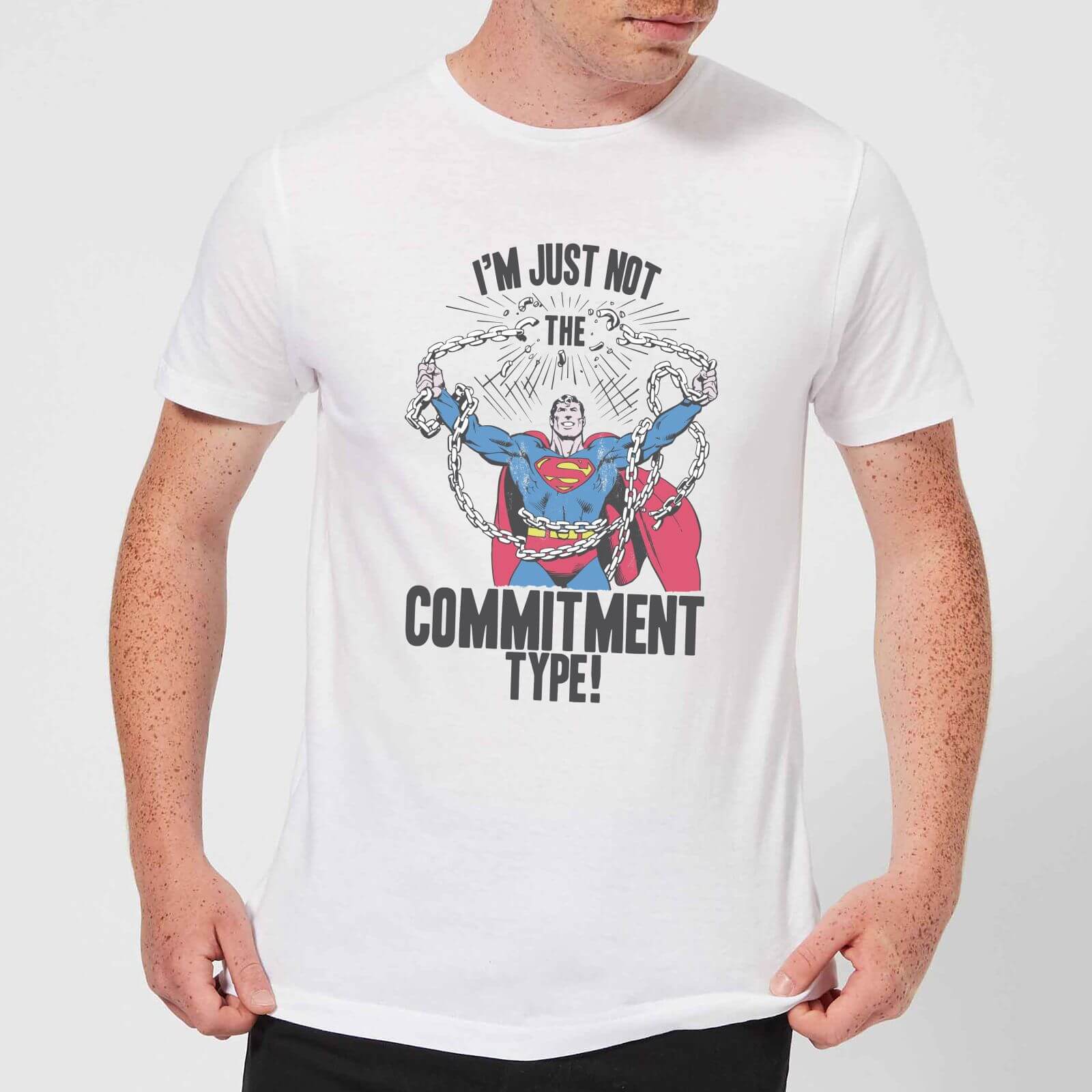 DC Originals Superman Commitment Type Men's T-Shirt - White - S - White