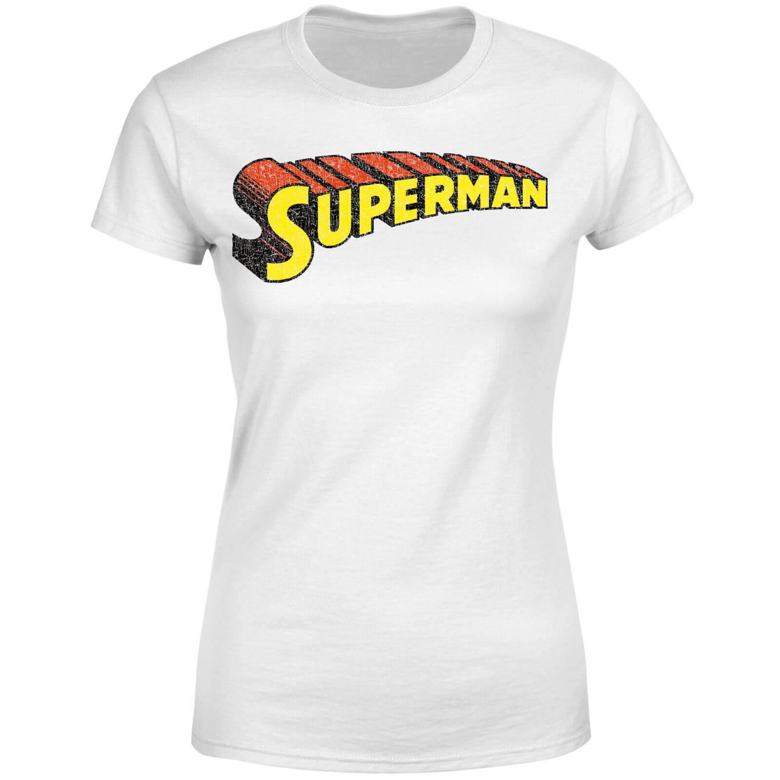 DC Superman Telescopic Crackle Logo Women's T-Shirt - White - S - White