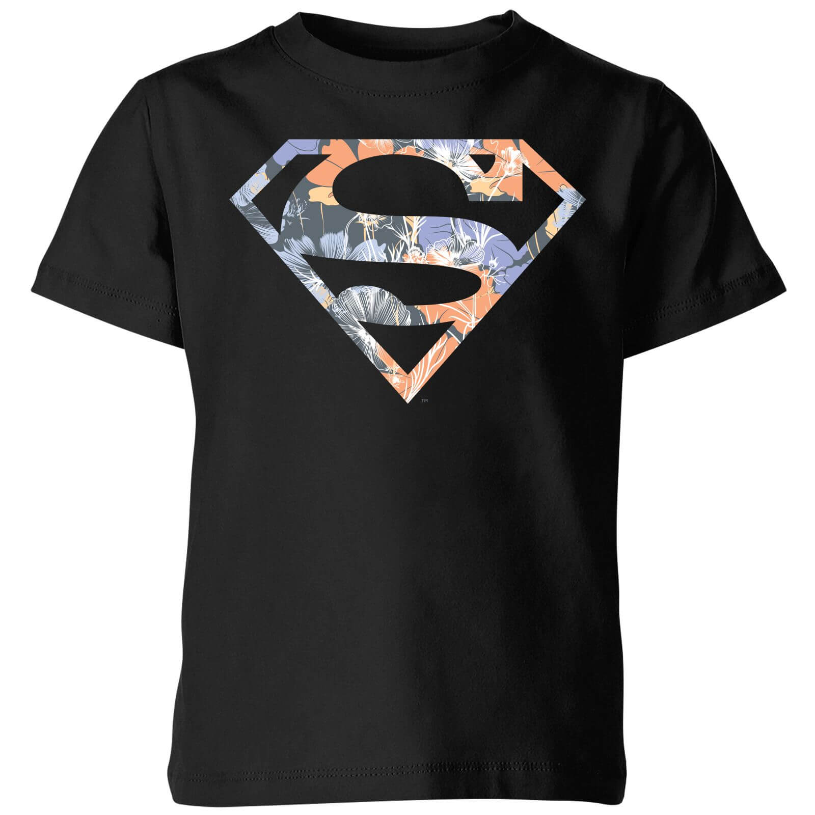 

DC Originals Floral Superman Kids' T-Shirt - Black - 5-6 Anni - Nero