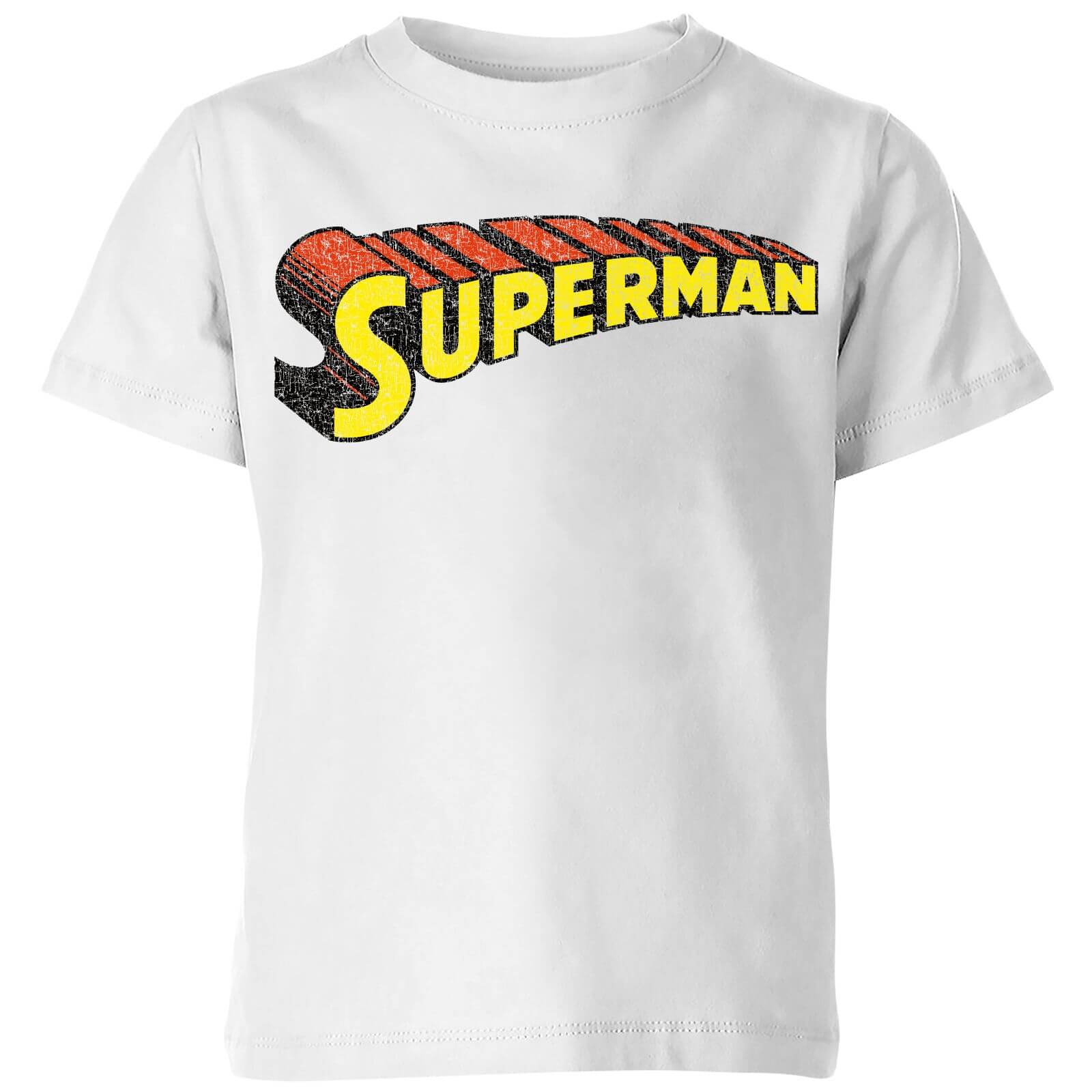 DC Superman Telescopic Crackle Logo Kids' T-Shirt - White - 3-4 Years - White
