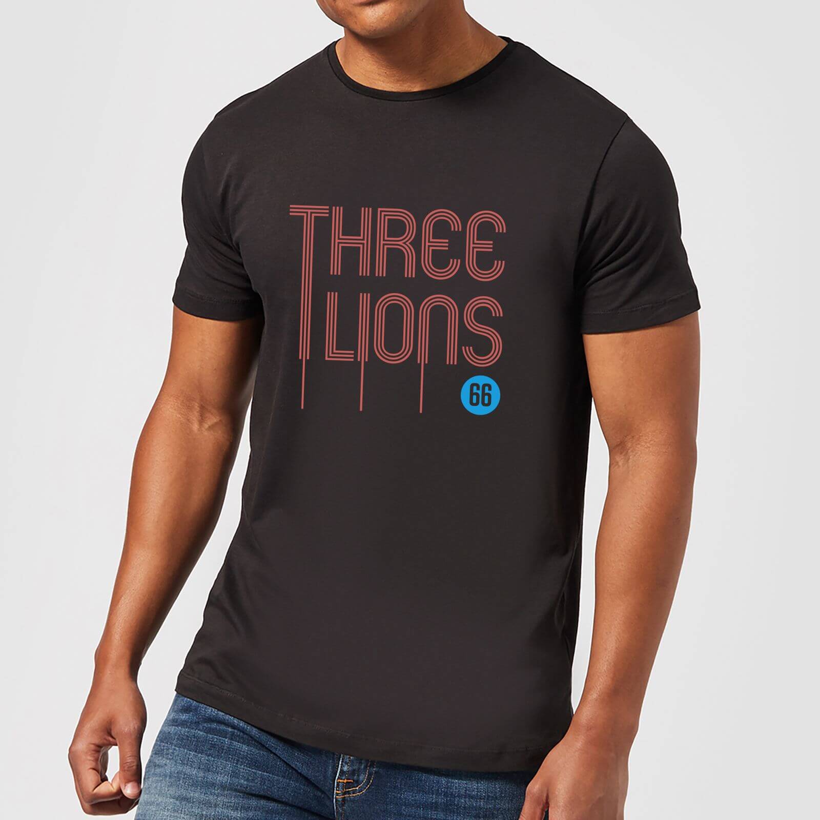 Three Lions Men's T-Shirt - Black - XS - Black