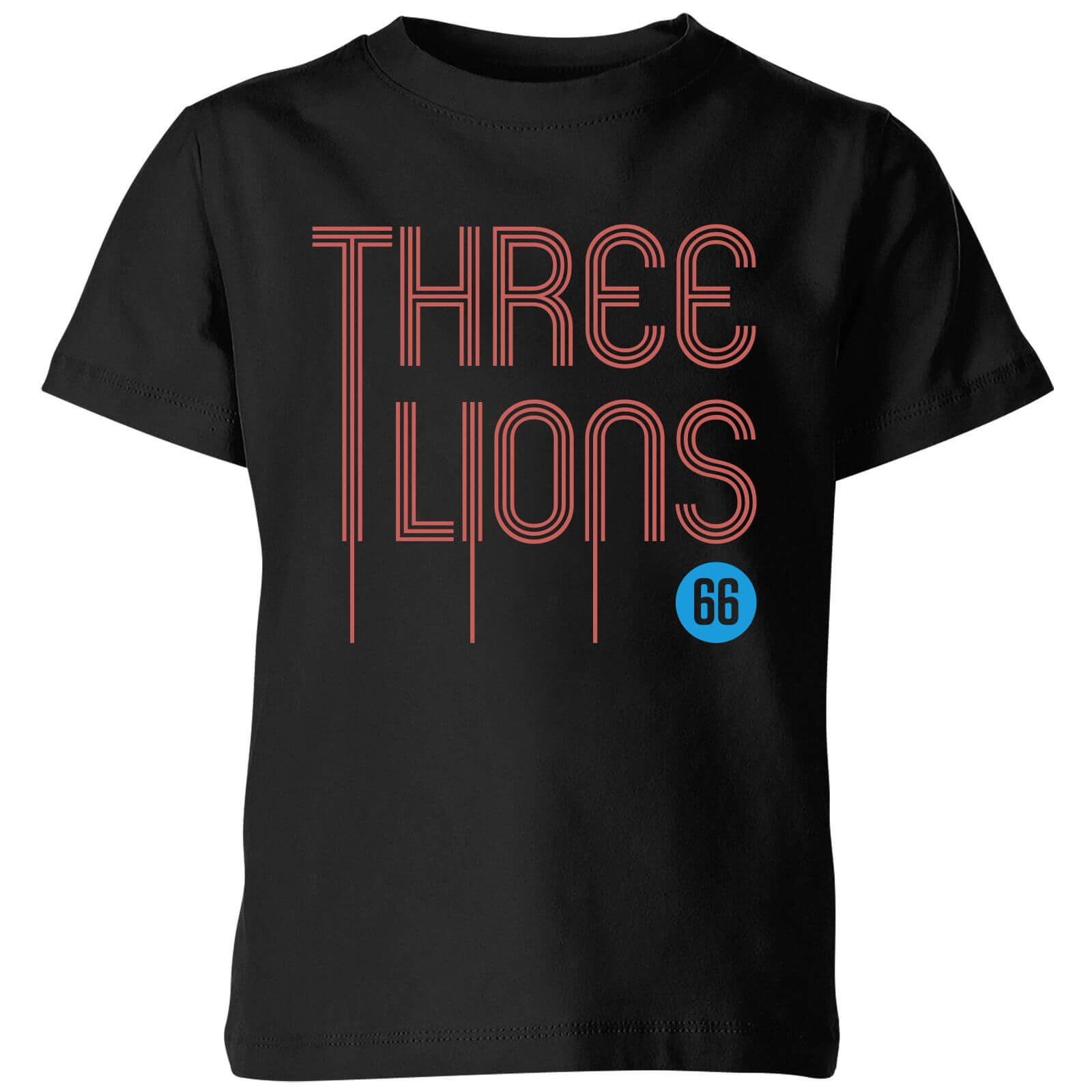 Three Lions Kids' T-Shirt - Black - 3-4 Years - Black
