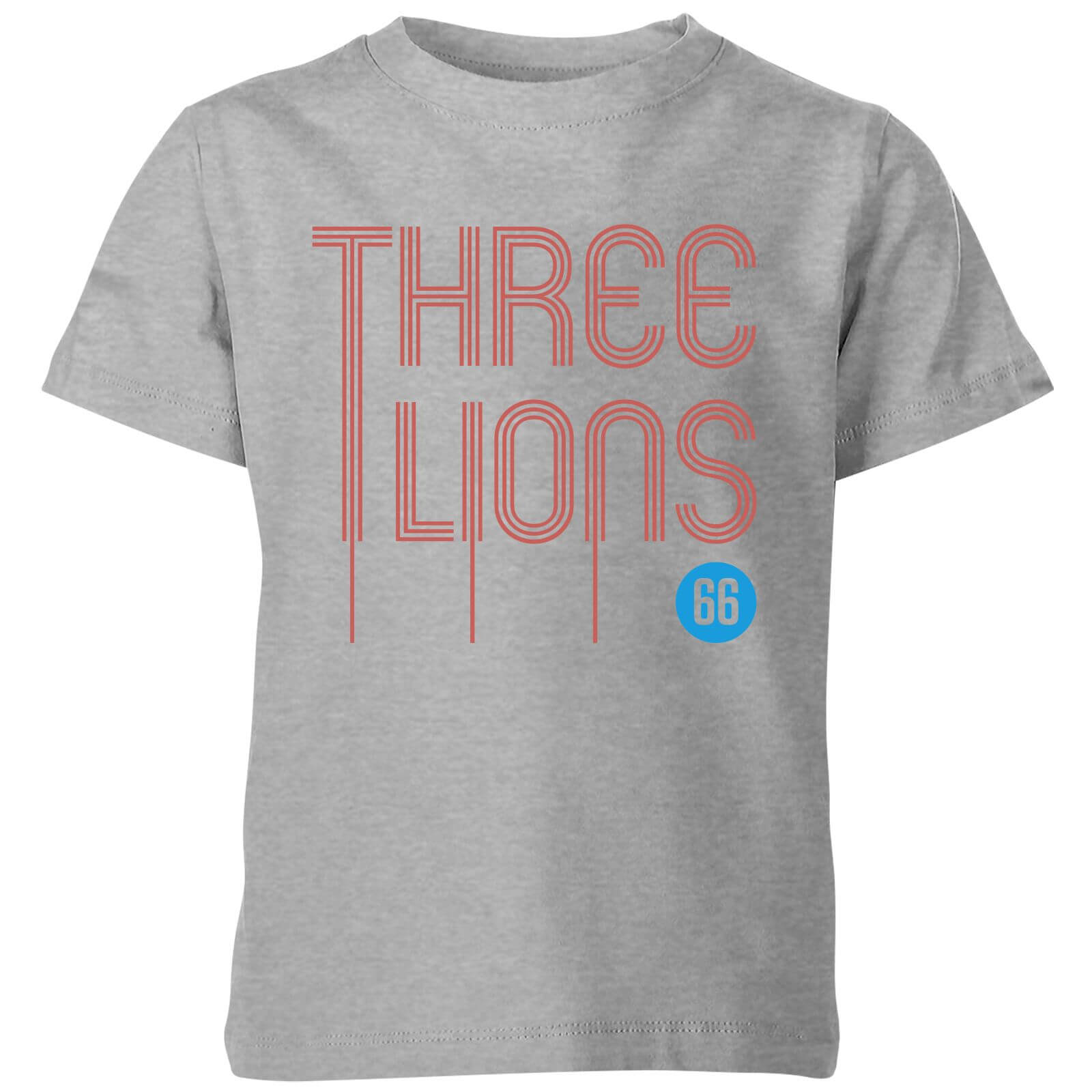 Three Lions Kids' T-Shirt - Grey - 3-4 Years - Grey
