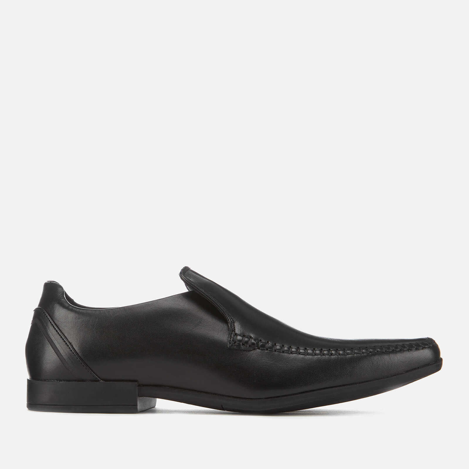Clarks Men's Glement Seam Leather Slip-On Shoes - Black - UK 11