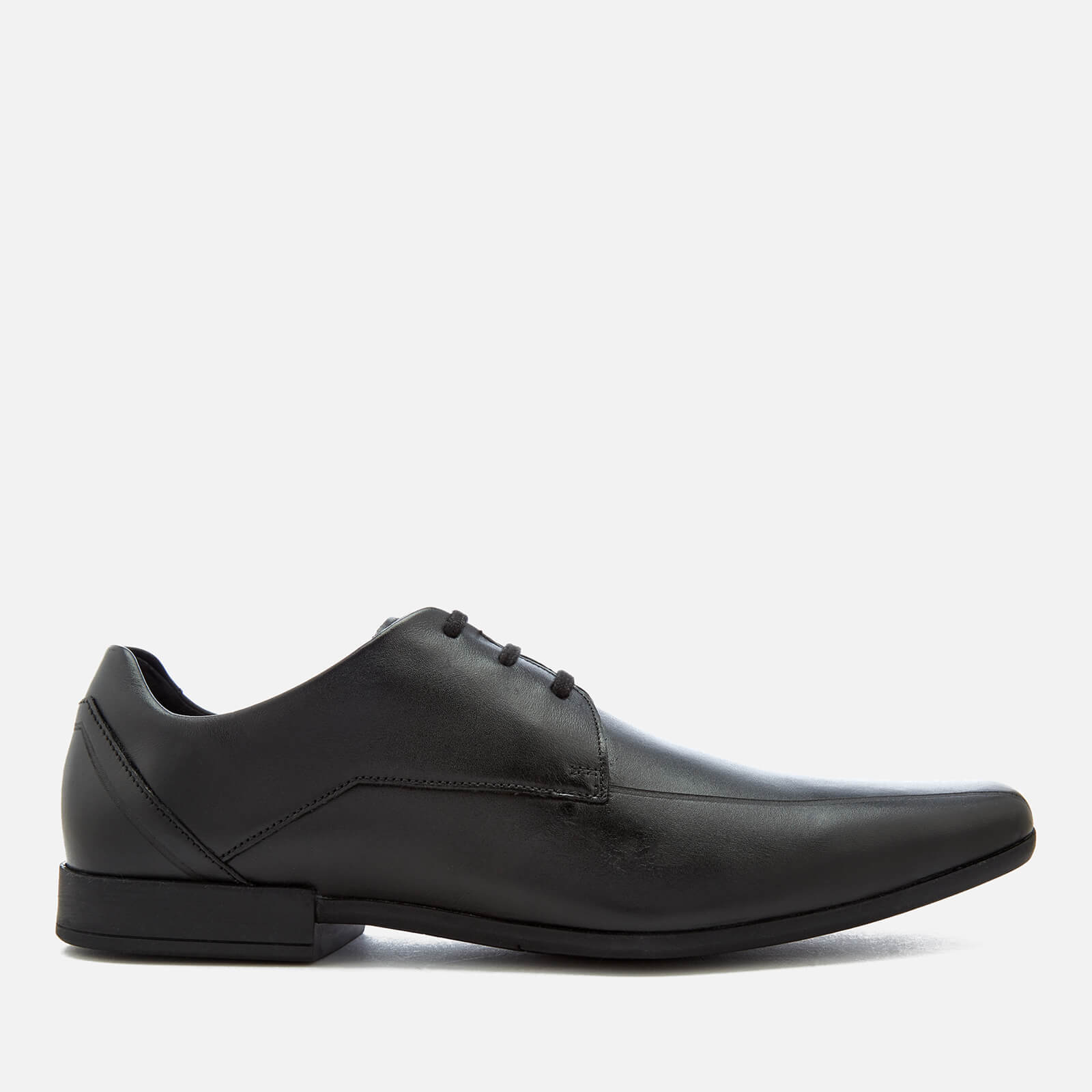 Clarks Men's Glement Over Leather Derby Shoes - Black - UK 11